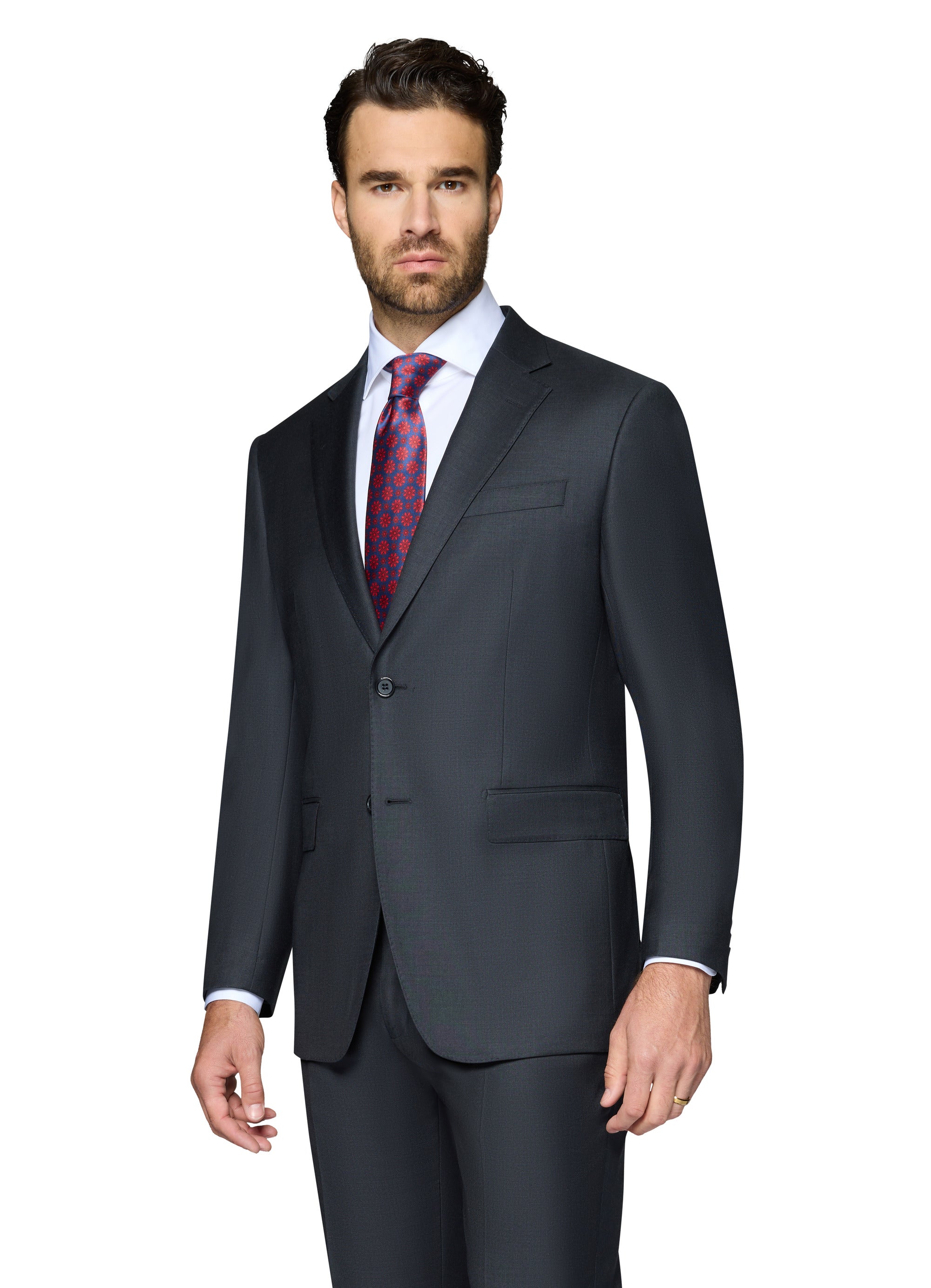 Bergamo Elegant Wool Suit - Charcoal
