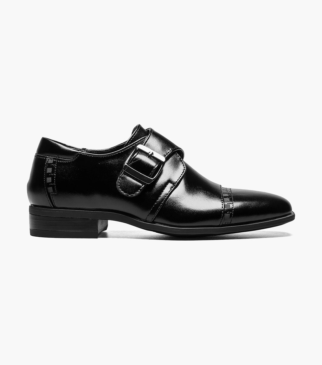 BOYS MACMILLIAN  Cap Toe Monk Strap - Black