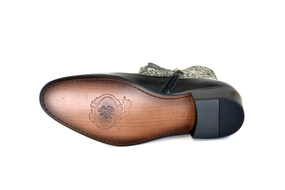 Corrente 3273HS Python Printed Calfskin Slip-On Boot - Black