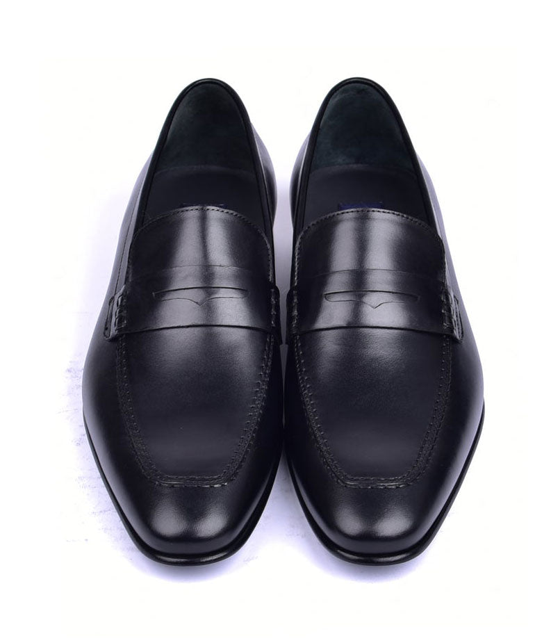 Corrente 4428 Leather slip-on Loafer Shoes - Penny Black