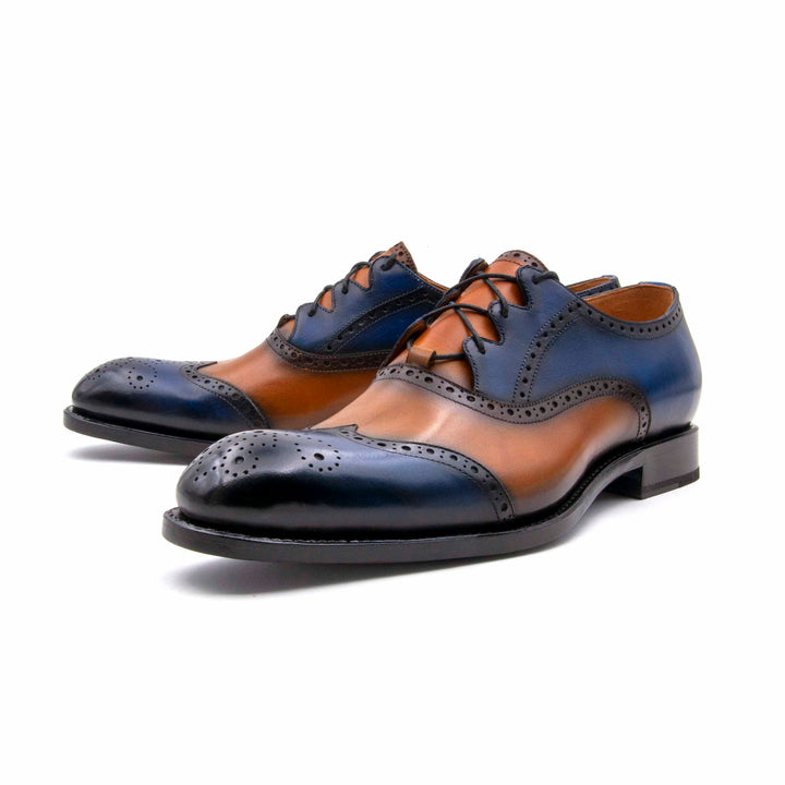 Stephen Lace Up Shoes - Navy/Caramel