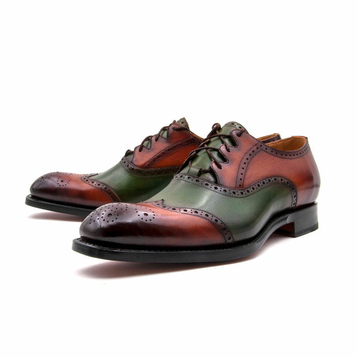Stephen Lace Up Shoes - Camel/Green
