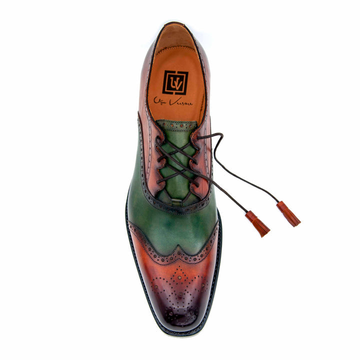Stephen Lace Up Shoes - Camel/Green