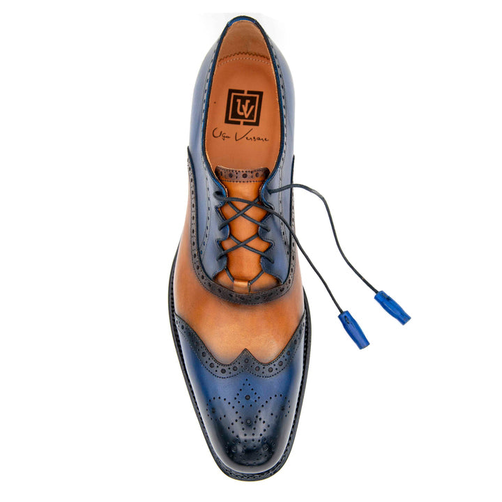 Stephen Lace Up Shoes - Navy/Caramel