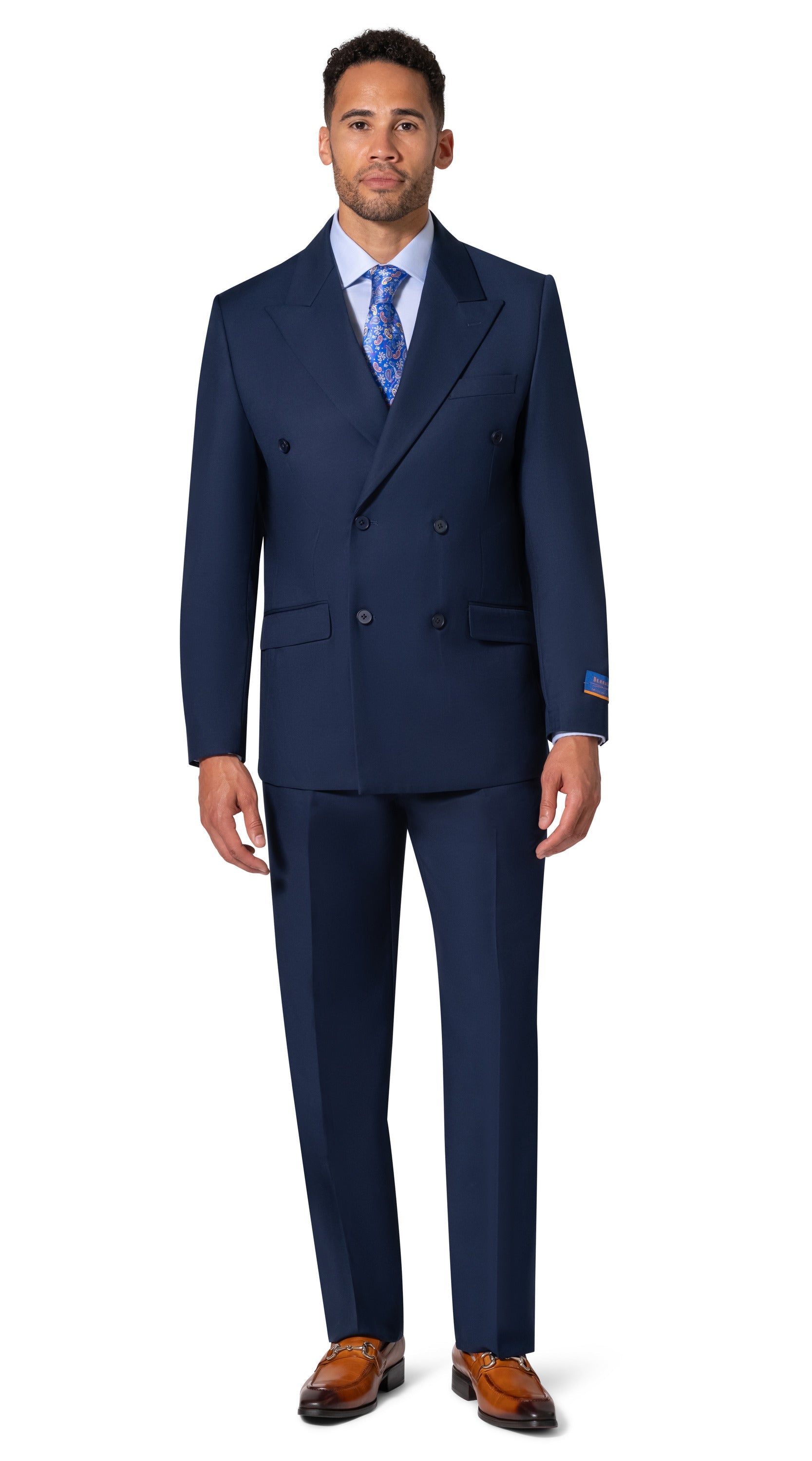 Bergamo Orange A6732 D/B Modern Fit Suit - New Blue