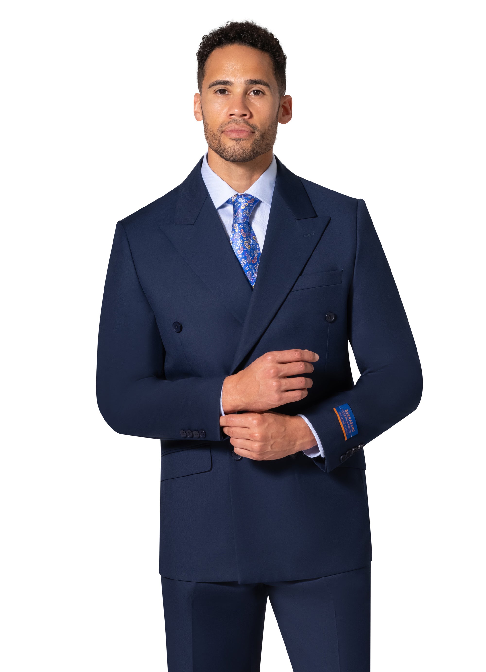 Bergamo Orange A6732 D/B Slim Fit Suit - New Blue