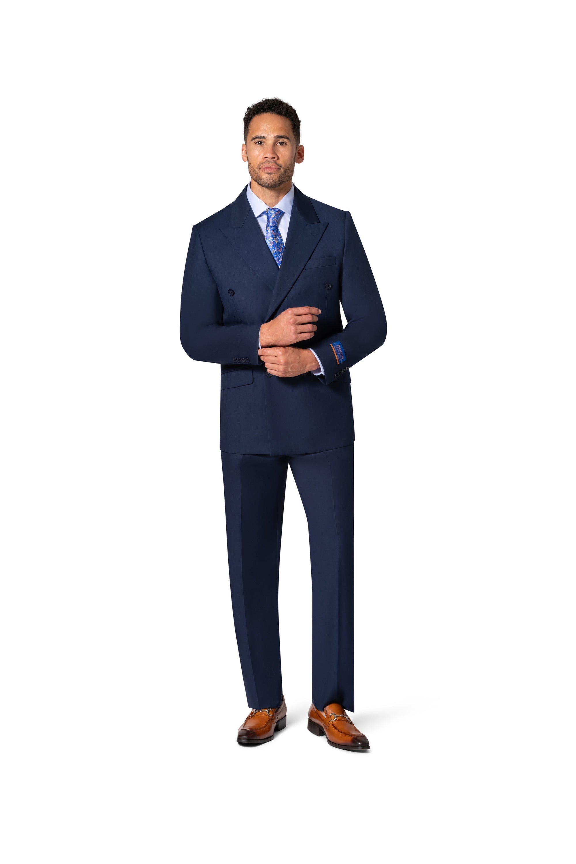 Bergamo Orange A6732 D/B Modern Fit Suit - New Blue