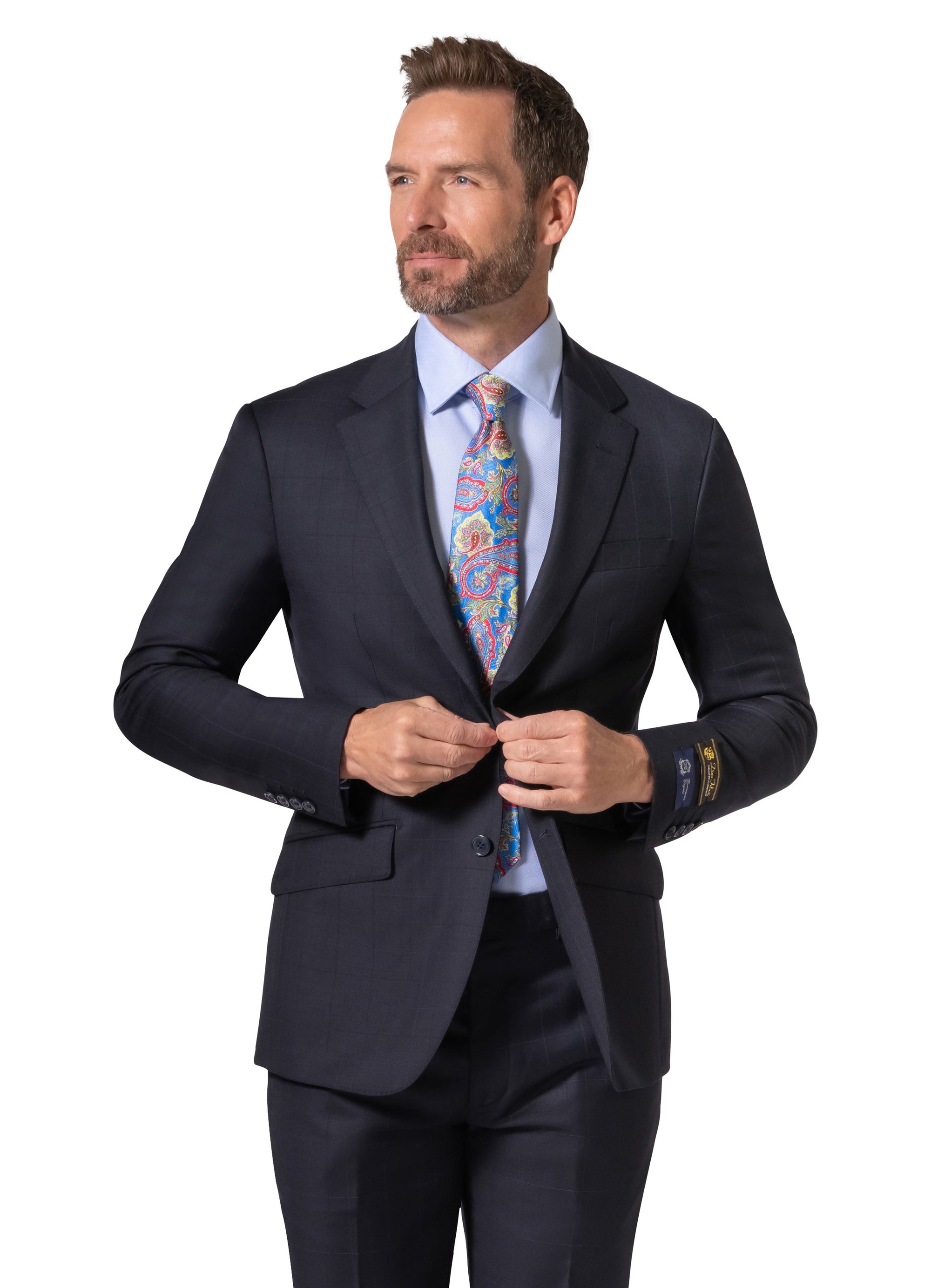 Bergamo Elegant - Faille Wool Solid Suit 10015.200 Modern Fit - Navy