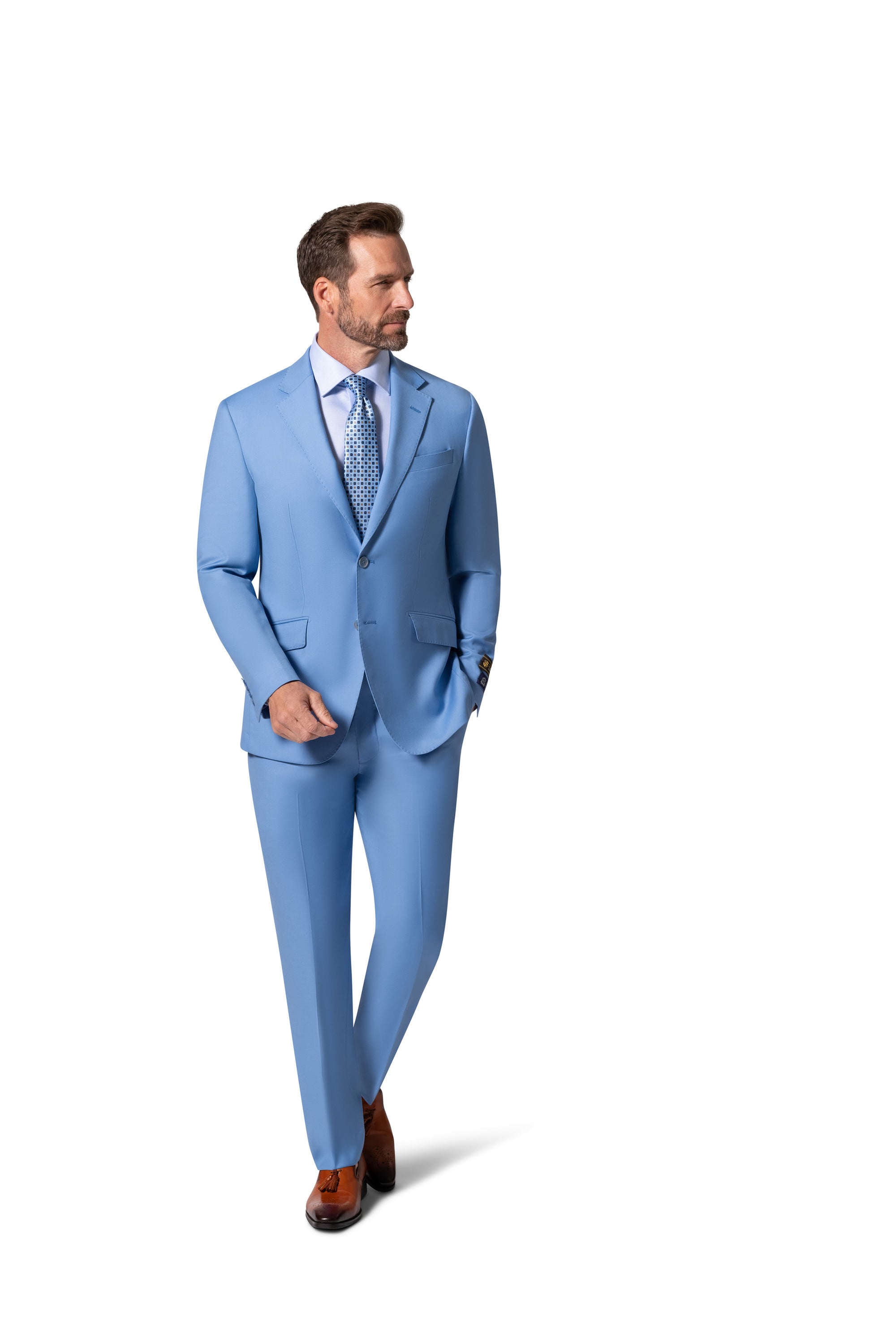 Bergamo Elegant - 10174.001 Wool Suit Slim - Blue