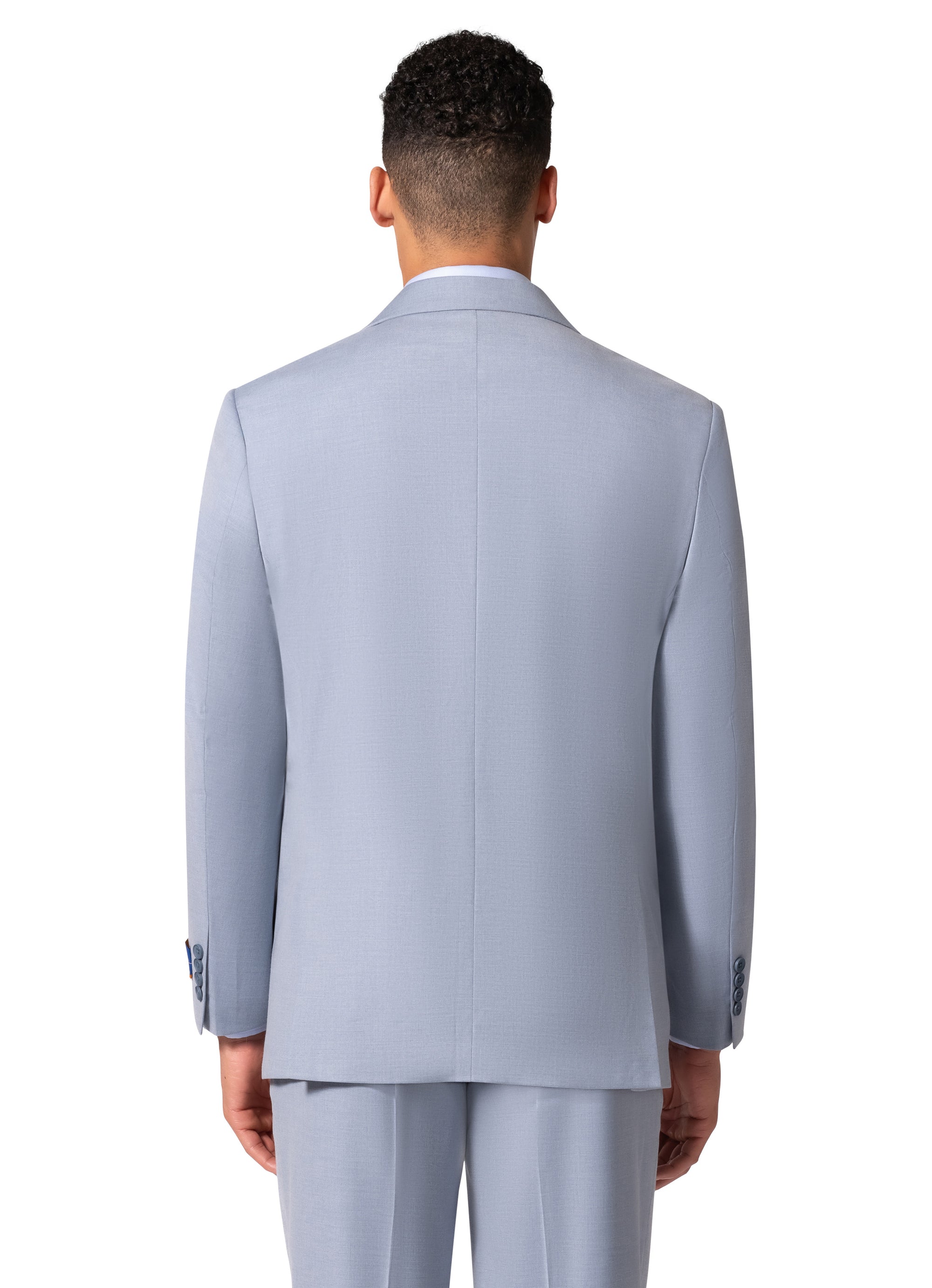 Bergamo Orange MARCO UNI 3PC Notch Slim Suit - Light Blue