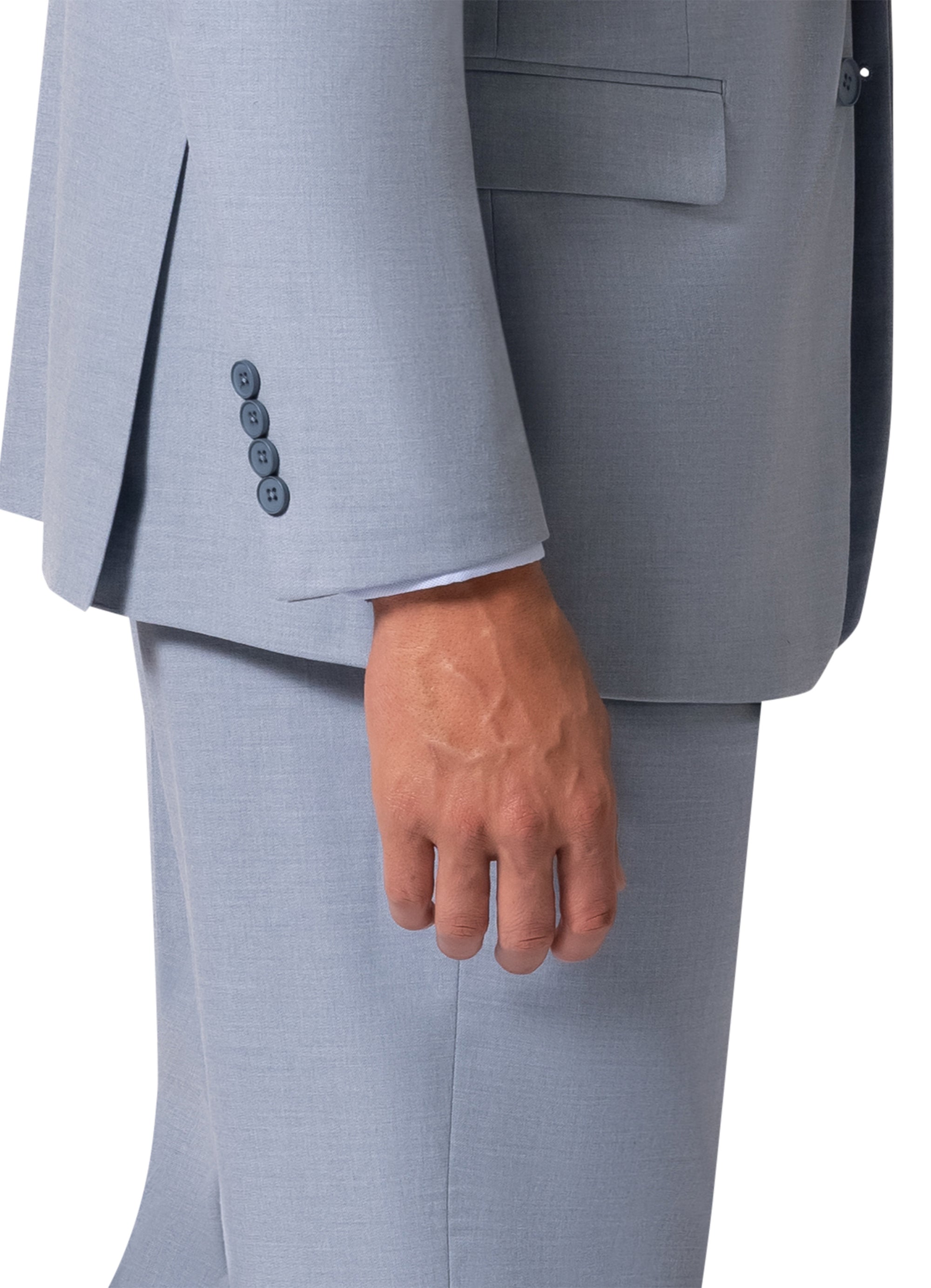 Bergamo Orange MARCO UNI 3PC Notch Slim Suit - Light Blue