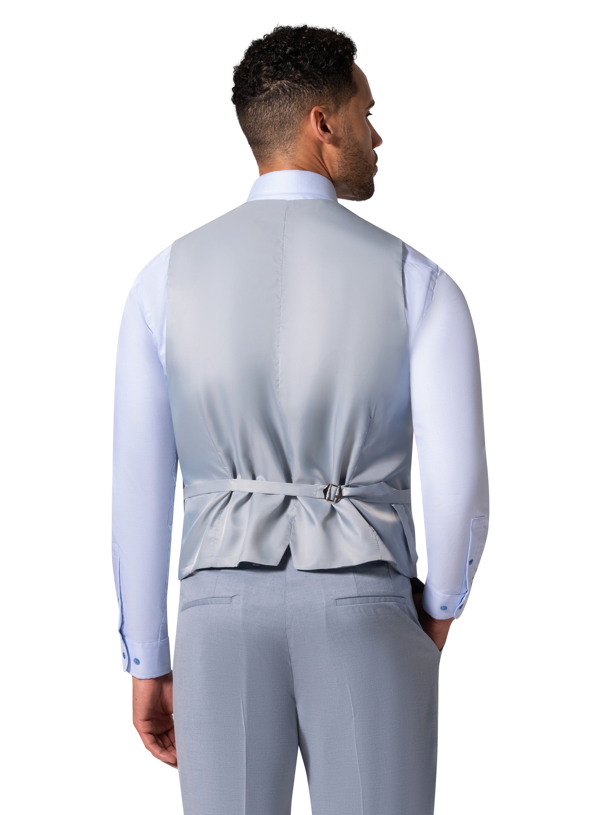 Bergamo Orange MARCO UNI 3PC Notch Slim Suit - Light Blue