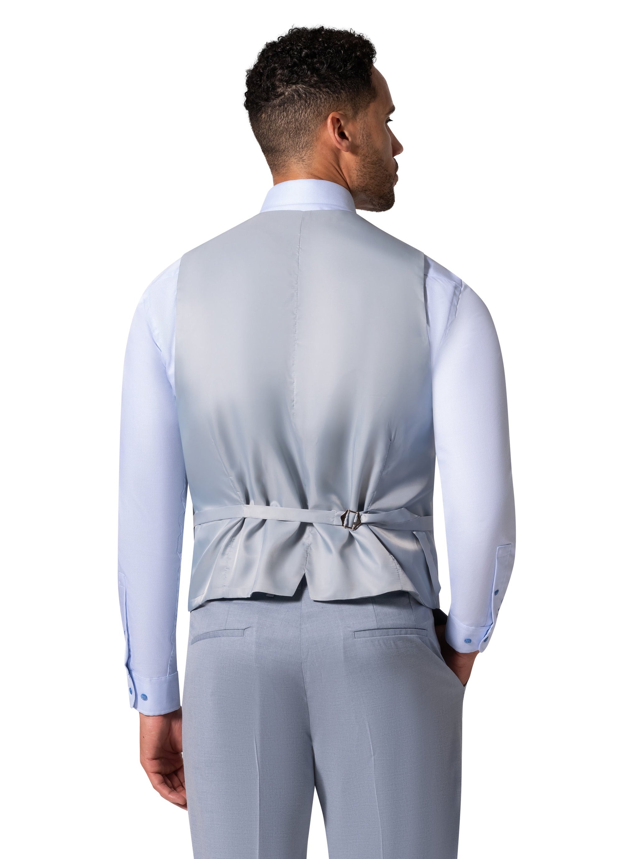 Bergamo Orange MARCO UNI 3PC Notch Modern Suit - Light Blue