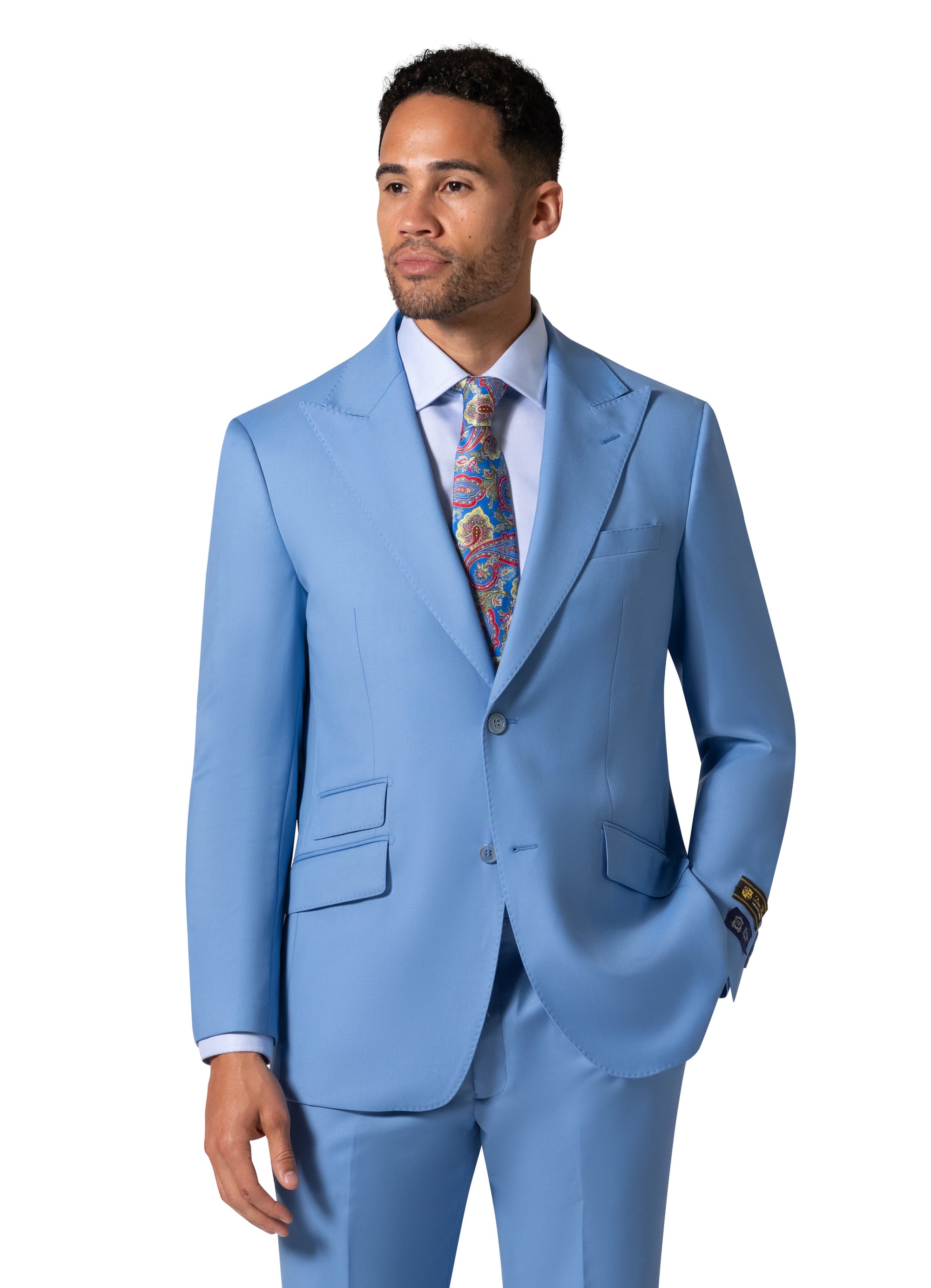Bergamo Elegant - 10174.001 Wool Suit Modern Peak - Blue