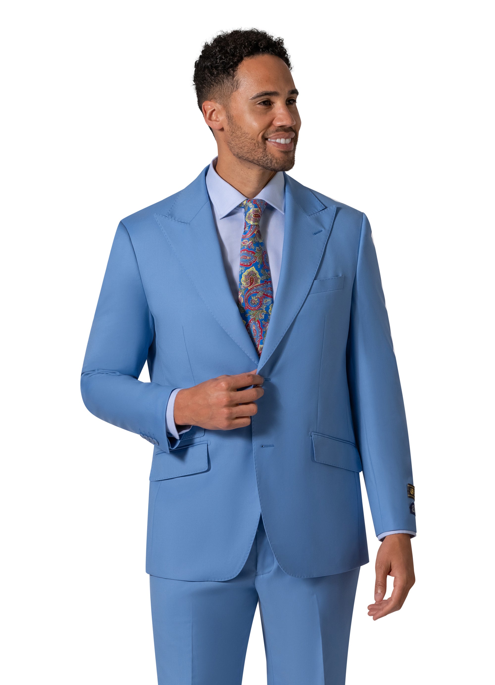 Bergamo Elegant - 10174.001 Wool Suit Modern Peak - Blue