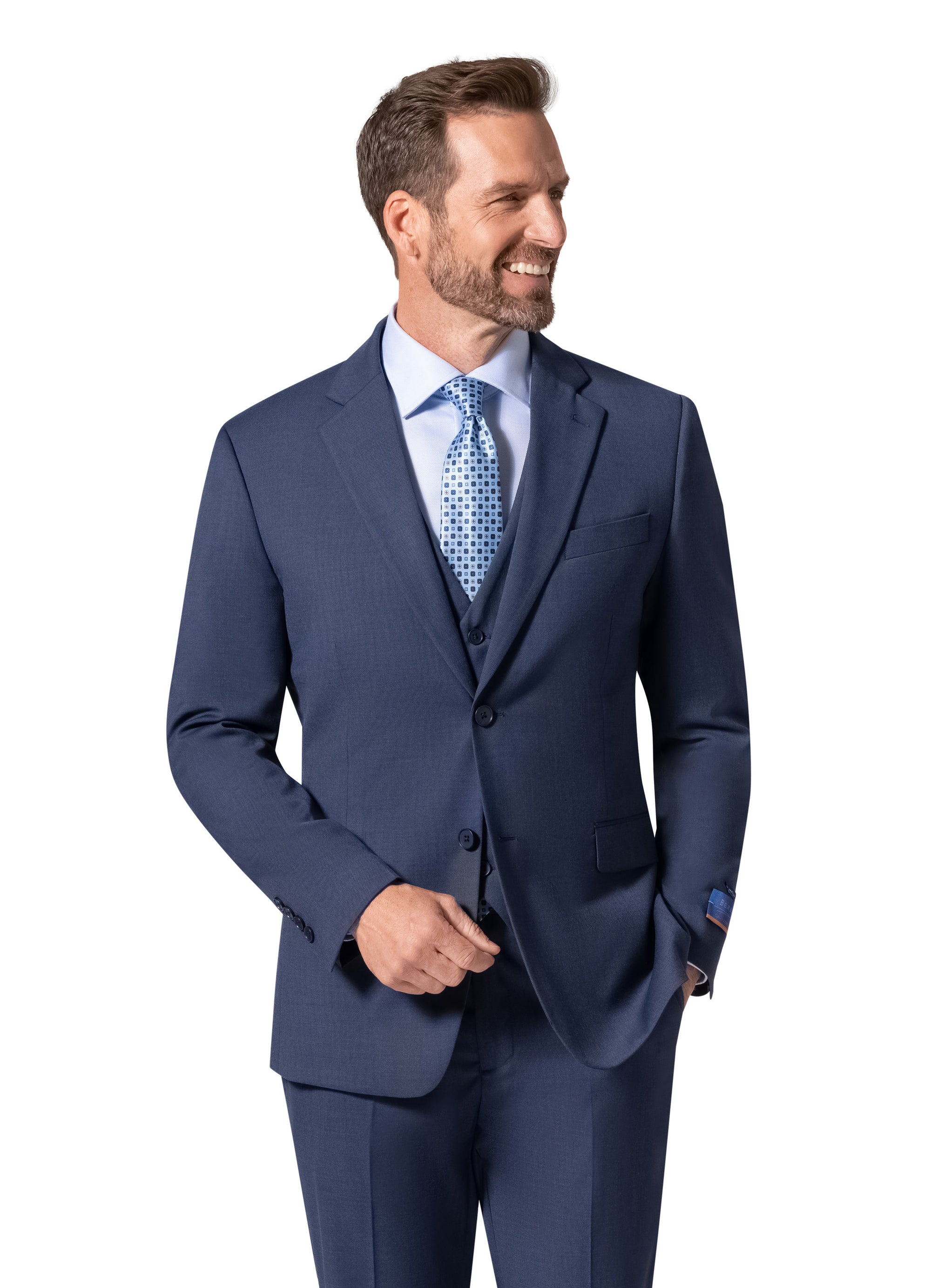 Bergamo Orange MARCO 003 Slim Fit Suit - Blue