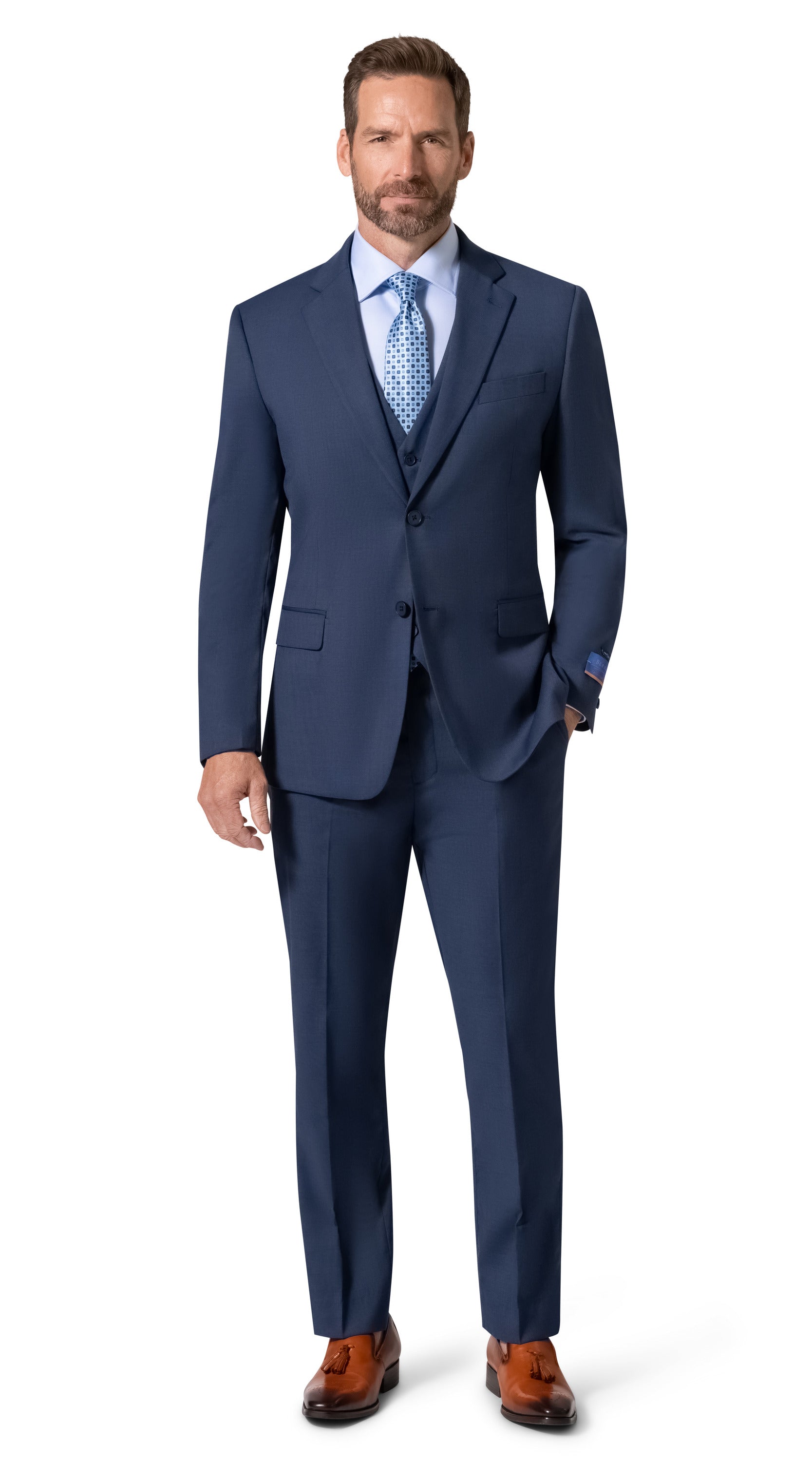 Bergamo Orange MARCO 003 Slim Fit Suit - Blue