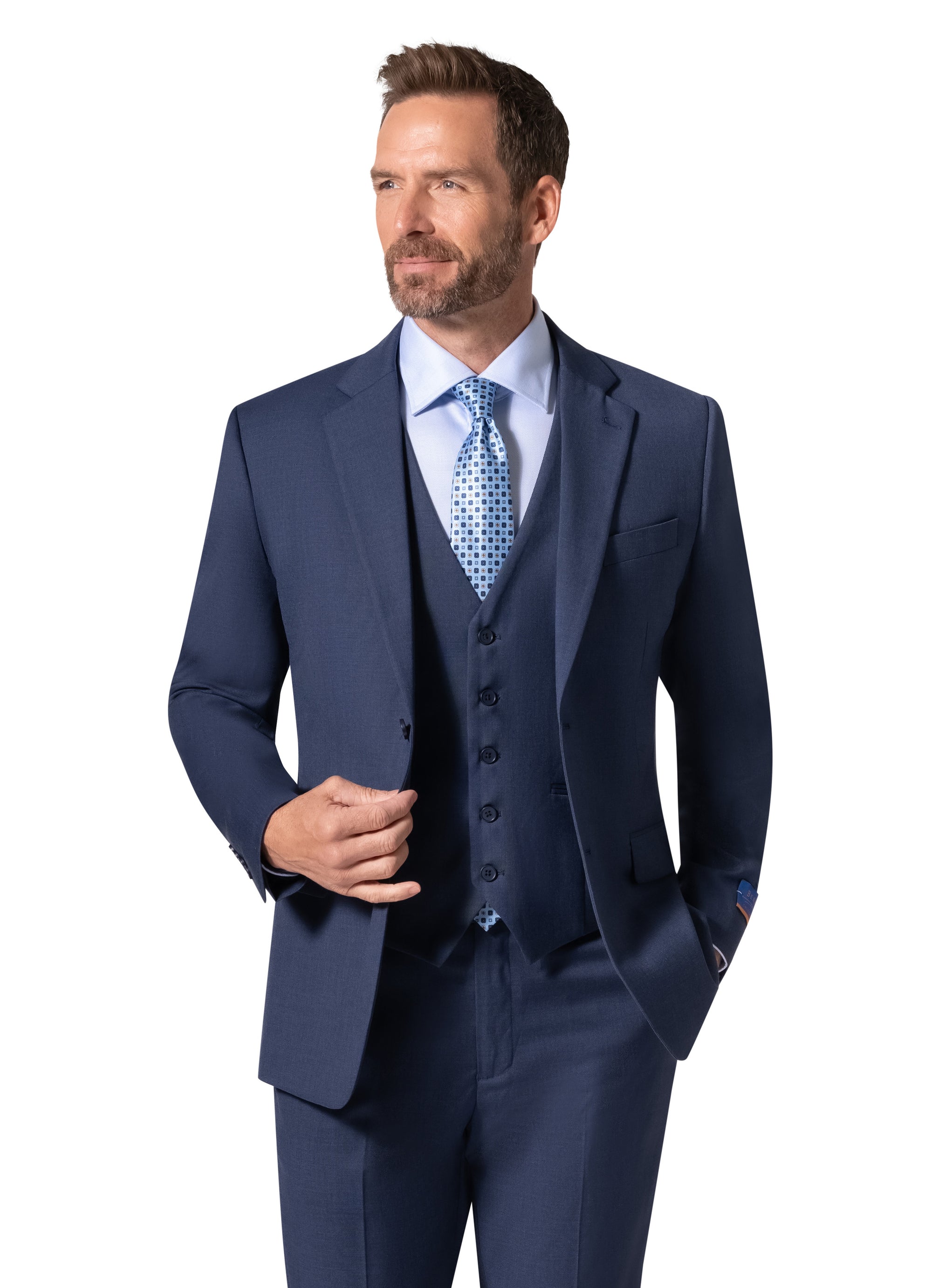 Bergamo Orange MARCO 003 Slim Fit Suit - Blue