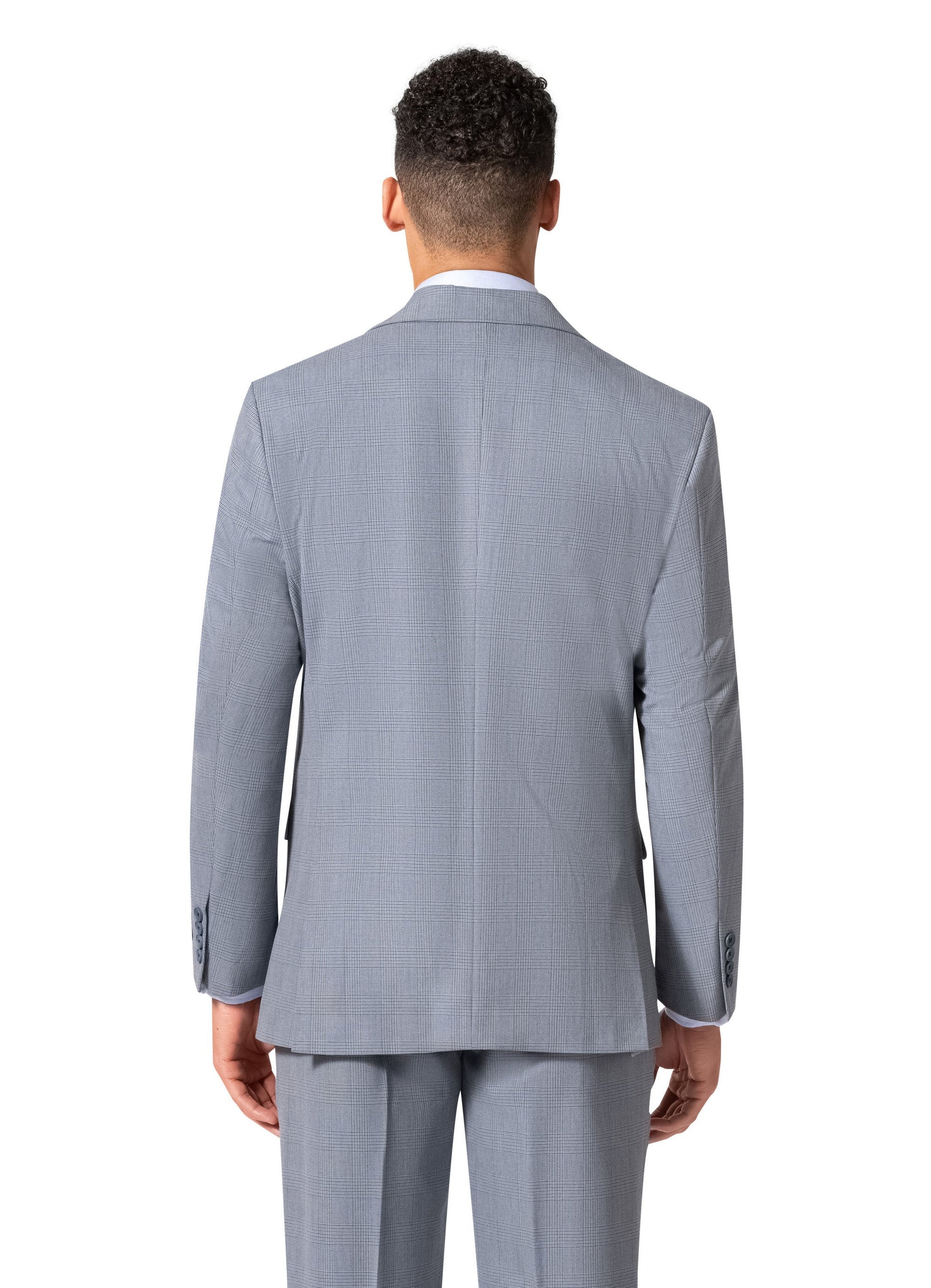 Bergamo Orange BP04KE-07 3PC Notch Modern Big & Tall Suit - Blue