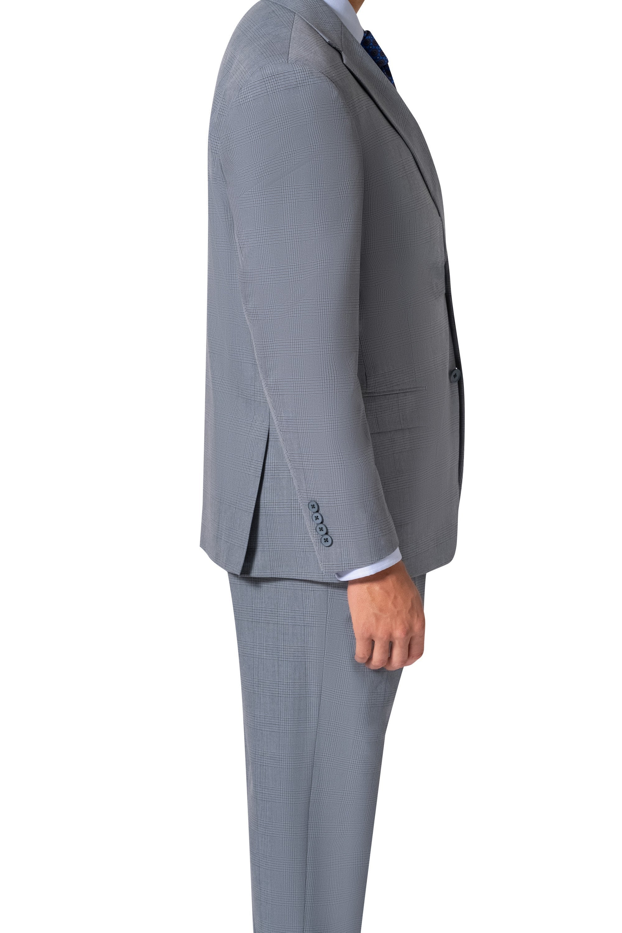Bergamo Orange BP04KE-07 3PC Notch Modern Big & Tall Suit - Blue