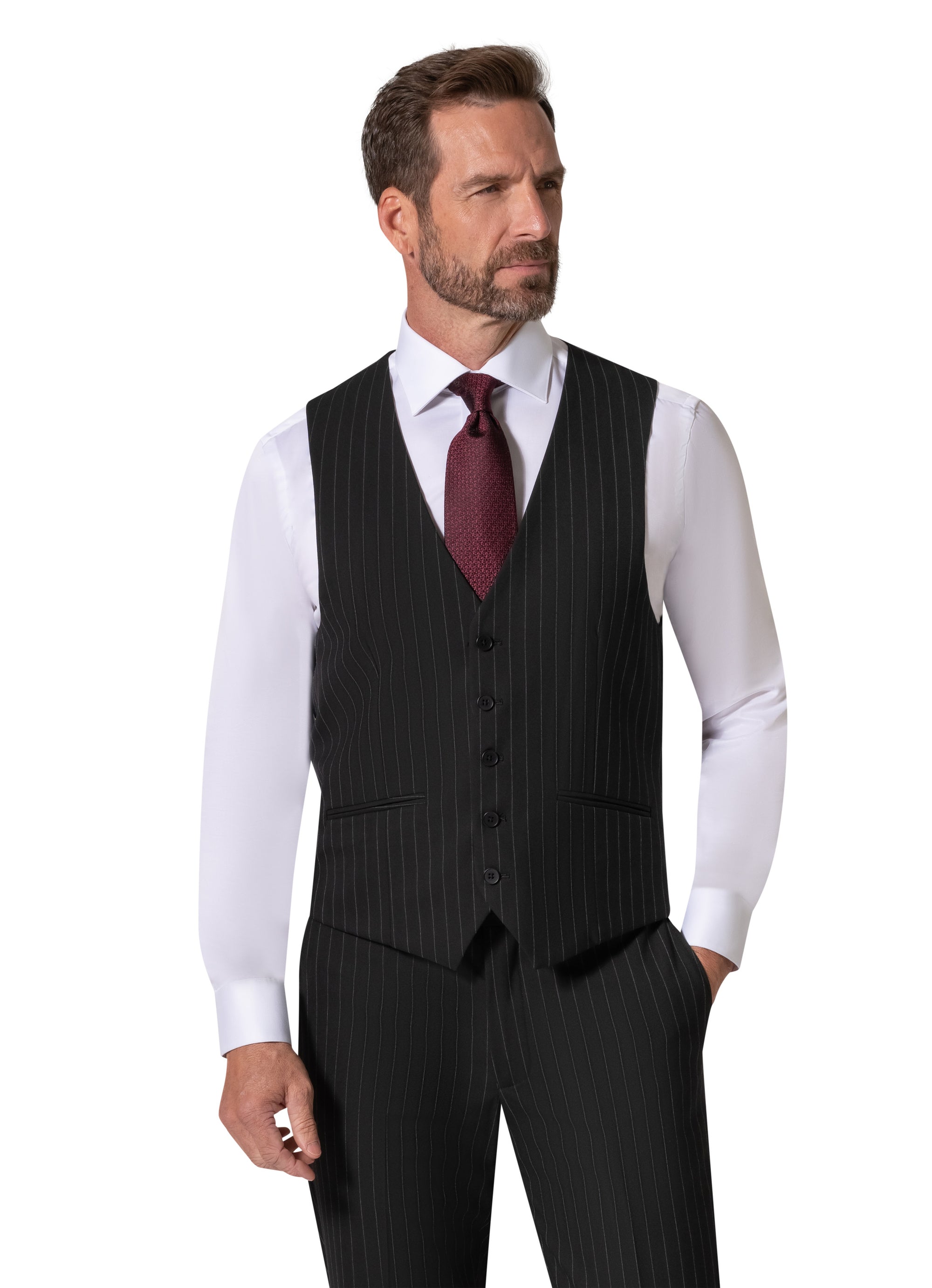 Bergamo Orange BP04K-E32 3PC Slim Suit - Black