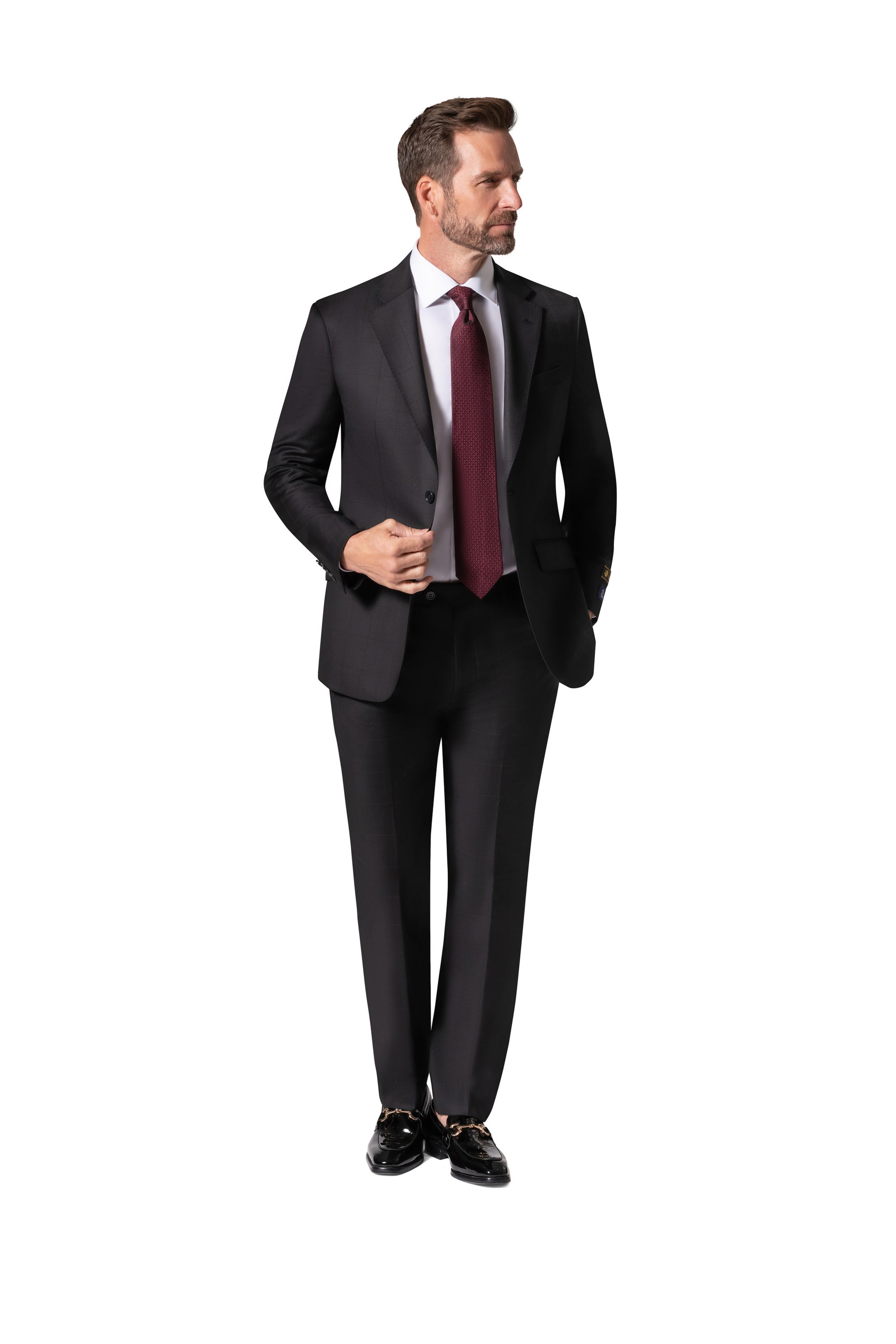 Bergamo Elegant - Faille Wool Solid Suit 10015.200 Modern Fit - Black