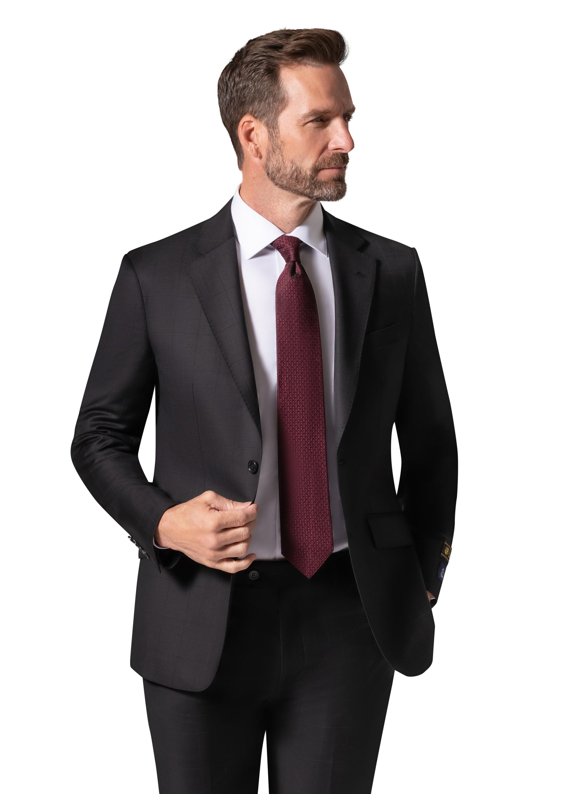 Bergamo Elegant - Faille Wool Solid Suit 10015.200 Slim Fit - Black