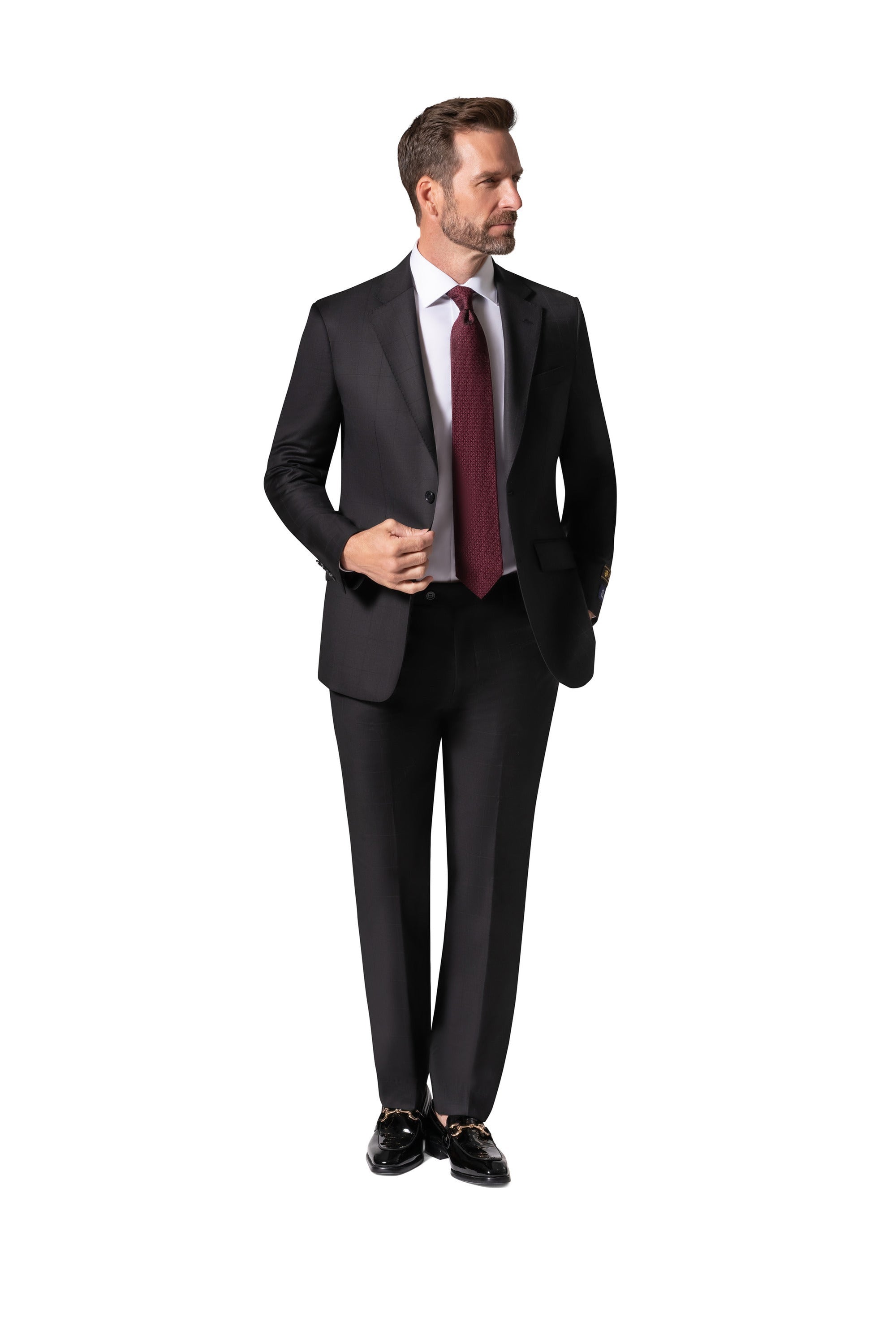 Bergamo Elegant - Faille Wool Solid Suit 10015.200 Slim Fit - Black