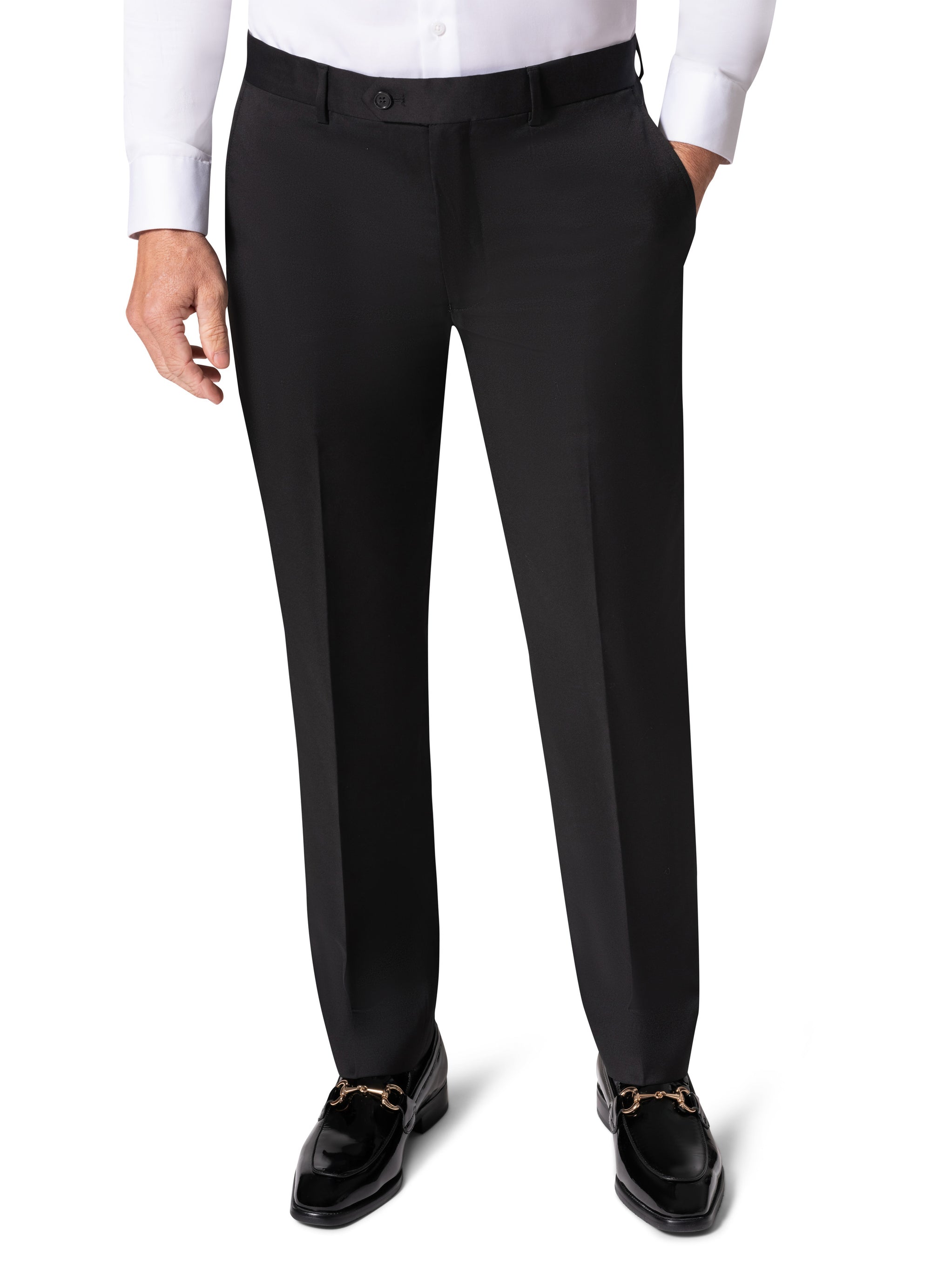 Bergamo Elegant - Reda | Modern Fit 2-Piece Solid Suit - Black