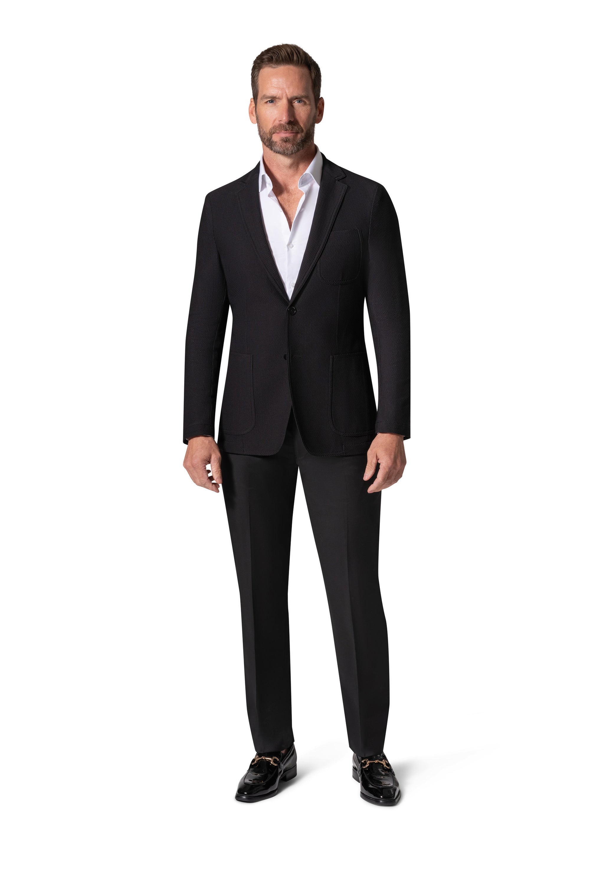Bergamo Elegant Wool Sport Coat Slim Fit - Black