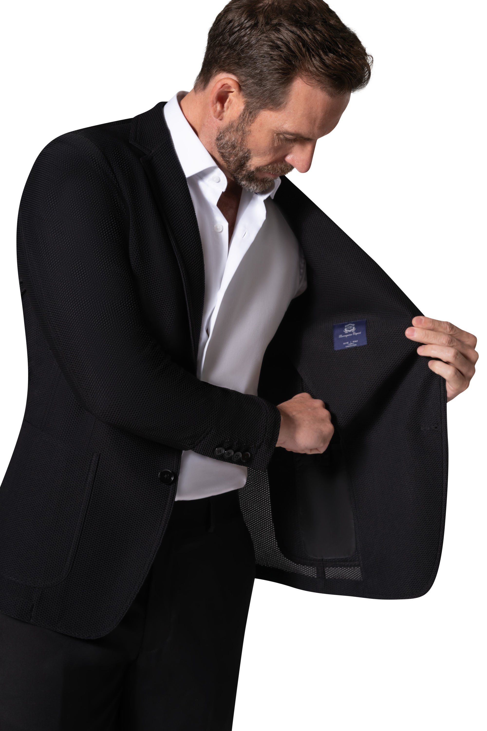 Bergamo Elegant Wool Sport Coat Slim Fit - Black
