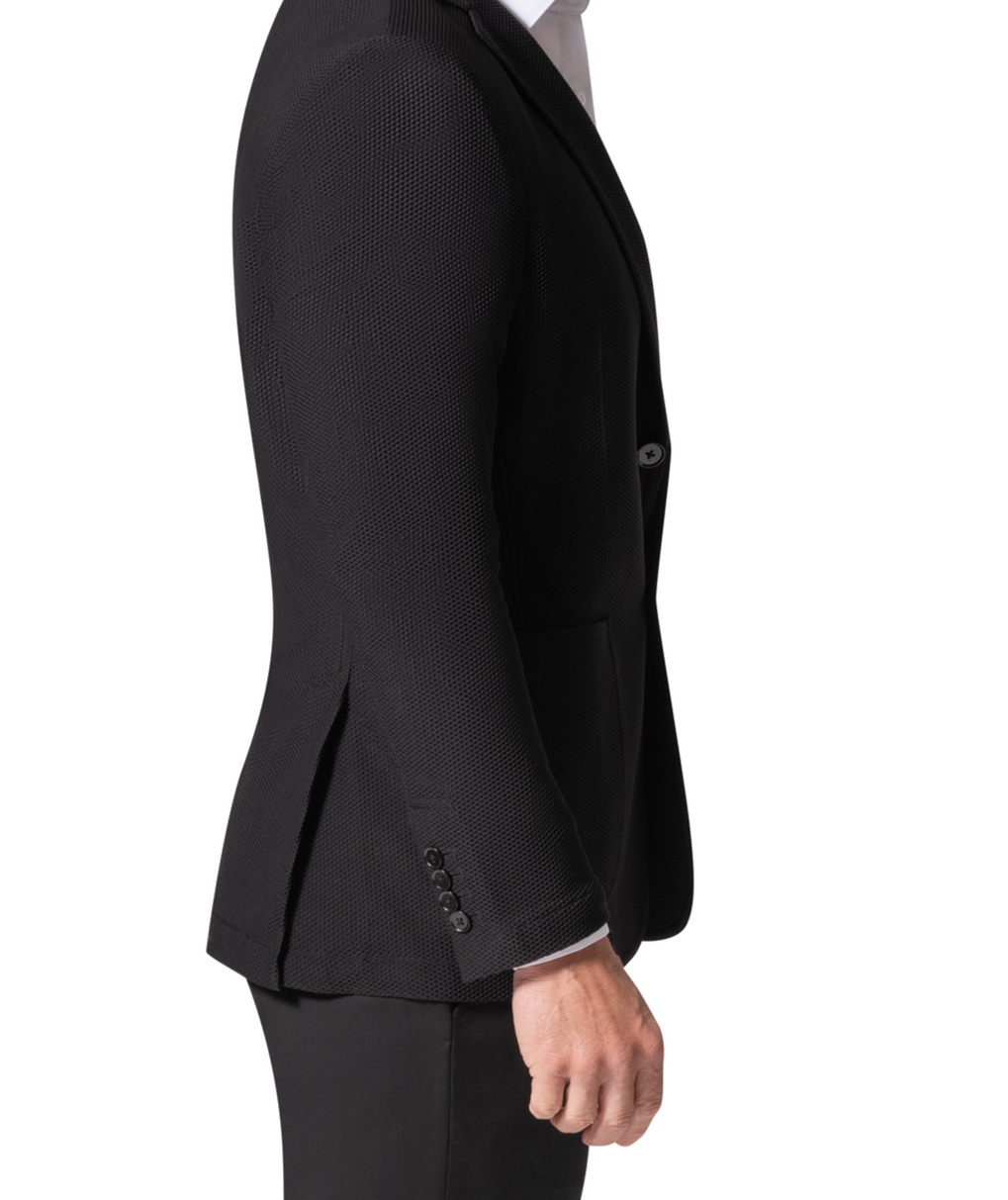 Bergamo Elegant Wool Sport Coat Slim Fit - Black