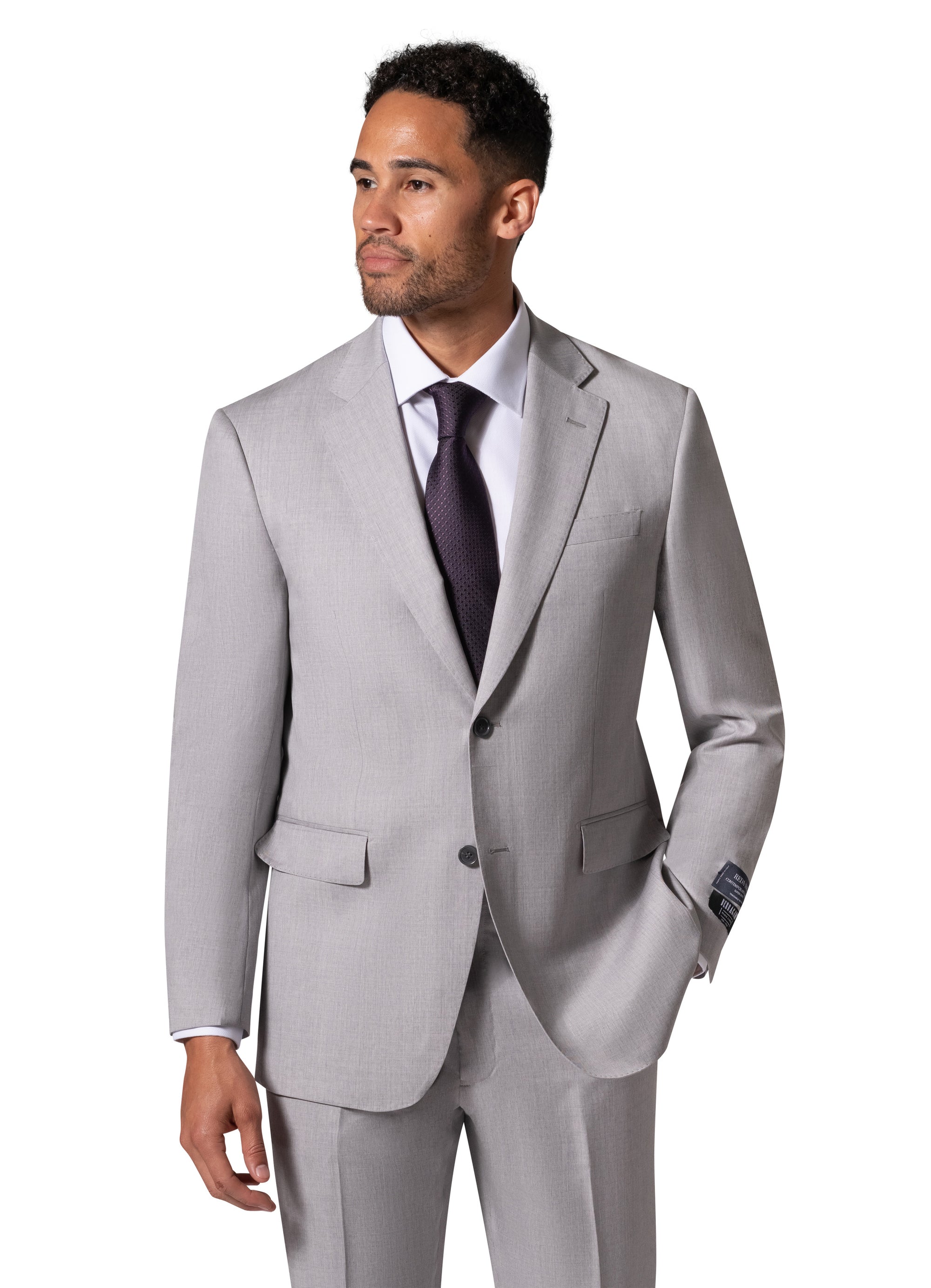 Bergamo Elegant - Reda | Modern Fit 2-Piece Solid Suit - Light Grey
