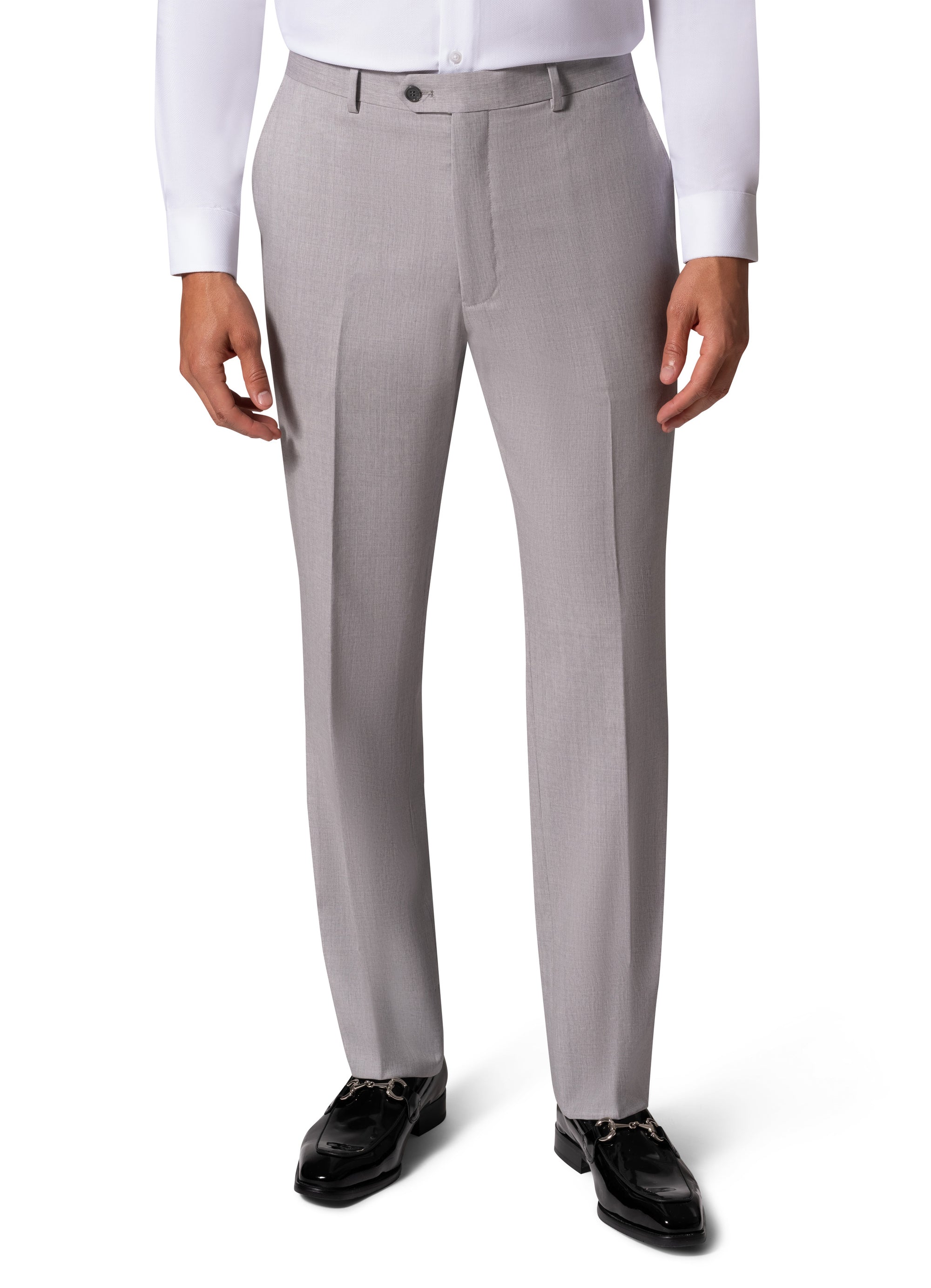 Bergamo Elegant - Reda | Modern Fit 2-Piece Solid Suit - Light Grey