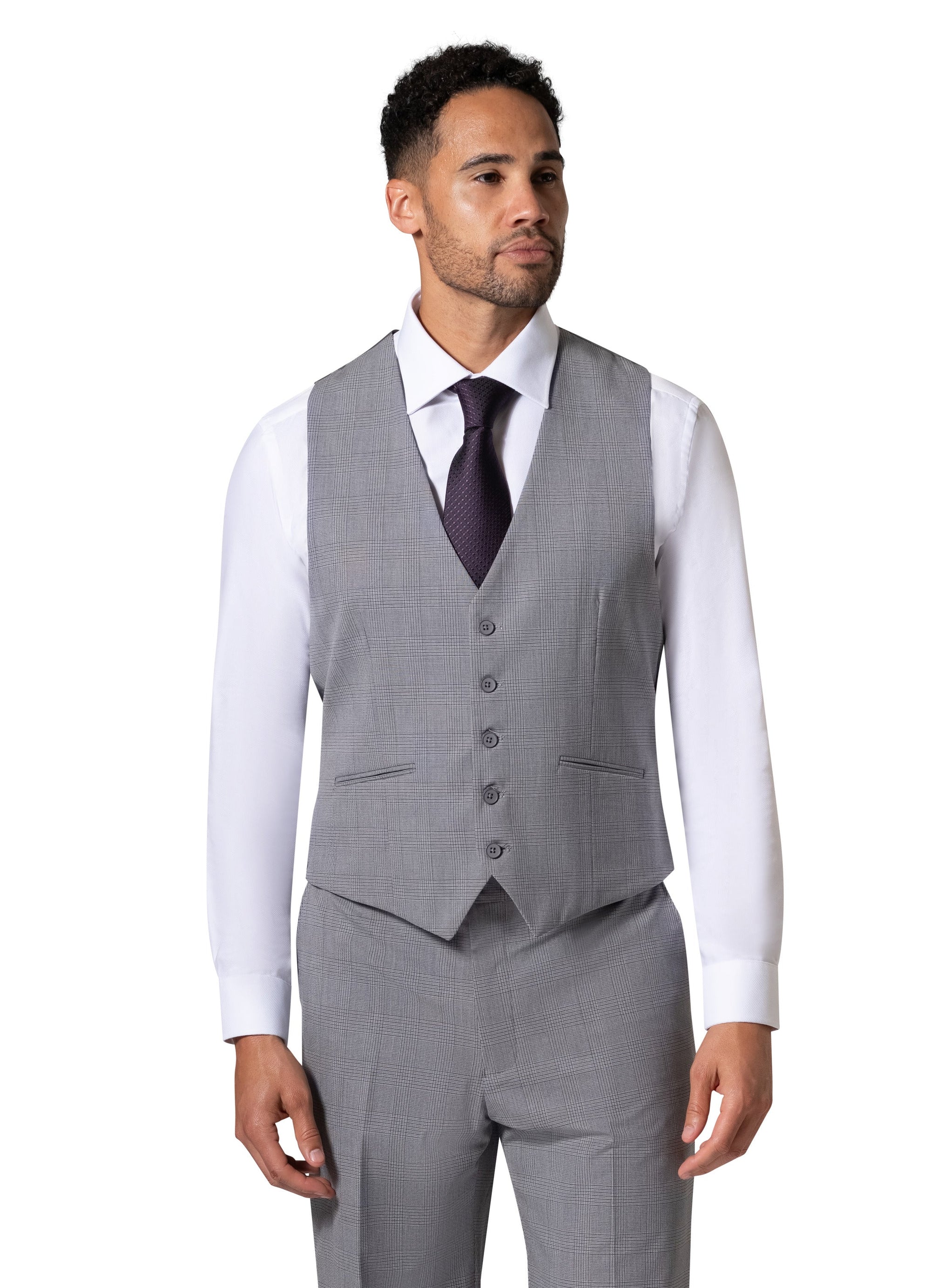 Bergamo Orange BP04KE-07 3PC Notch Modern Big & Tall Suit - Grey