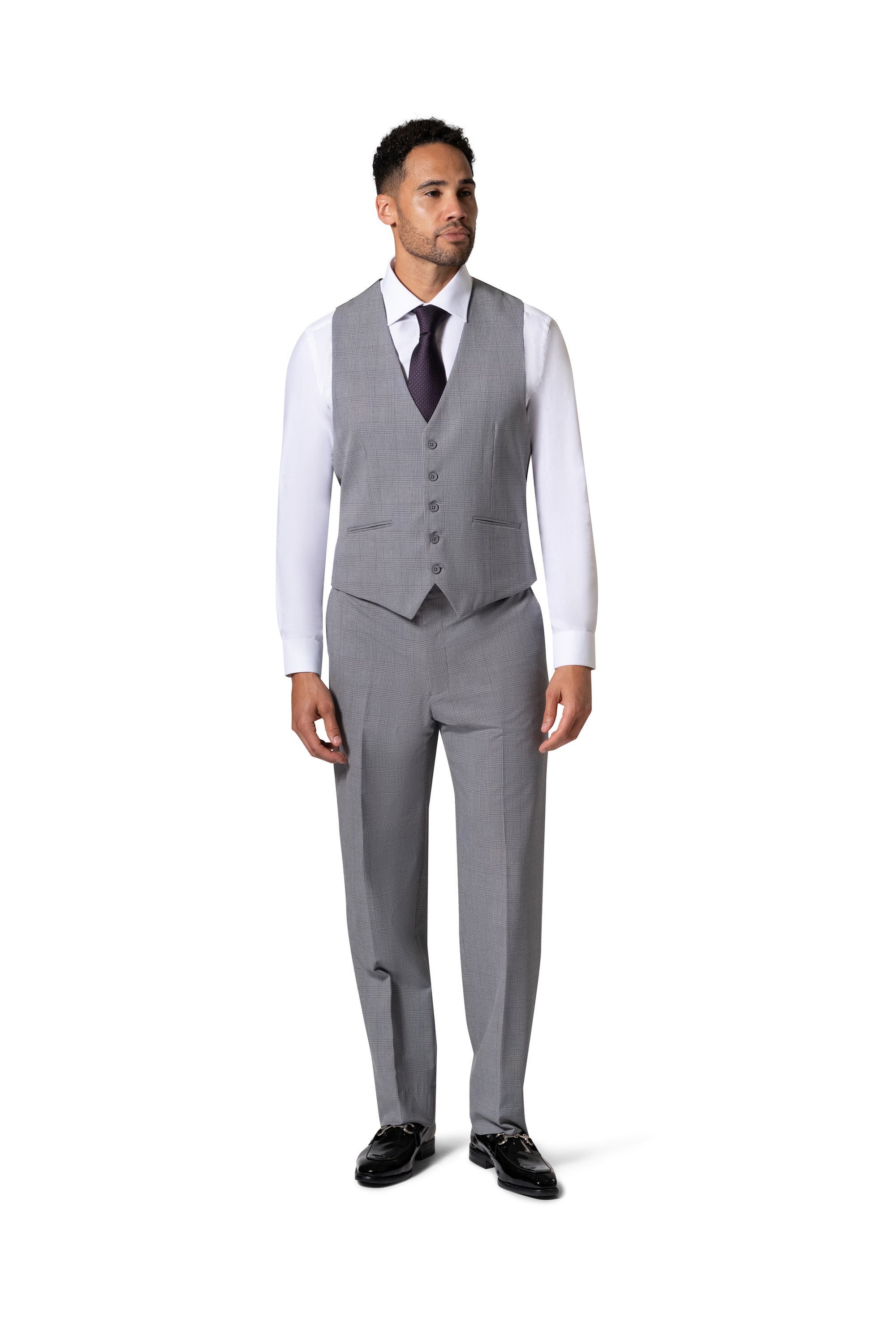 Bergamo Orange BP04KE-07 3PC Notch Modern Suit - Grey