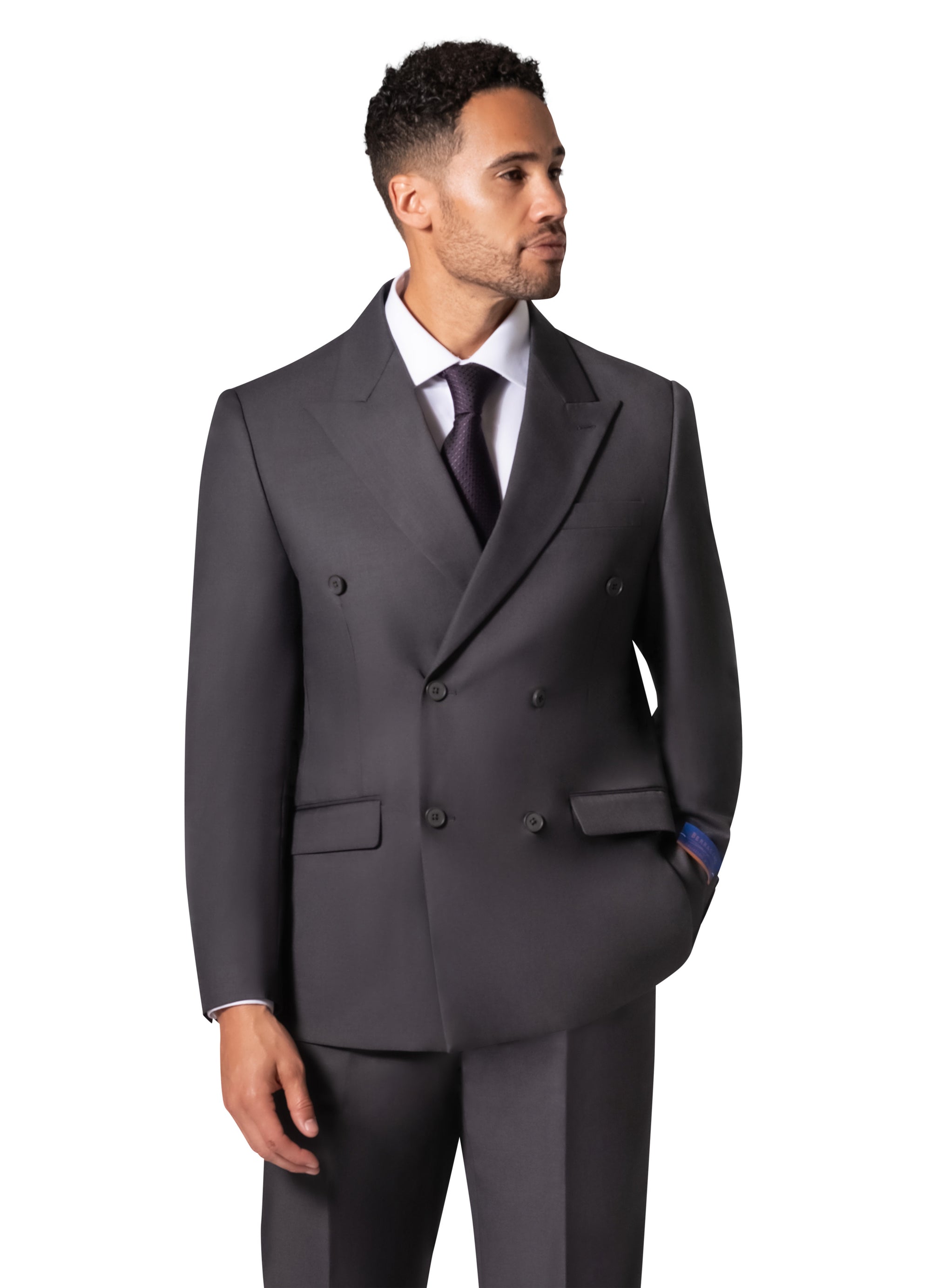 Bergamo Orange A6732 D/B Slim Fit Suit - Charcoal