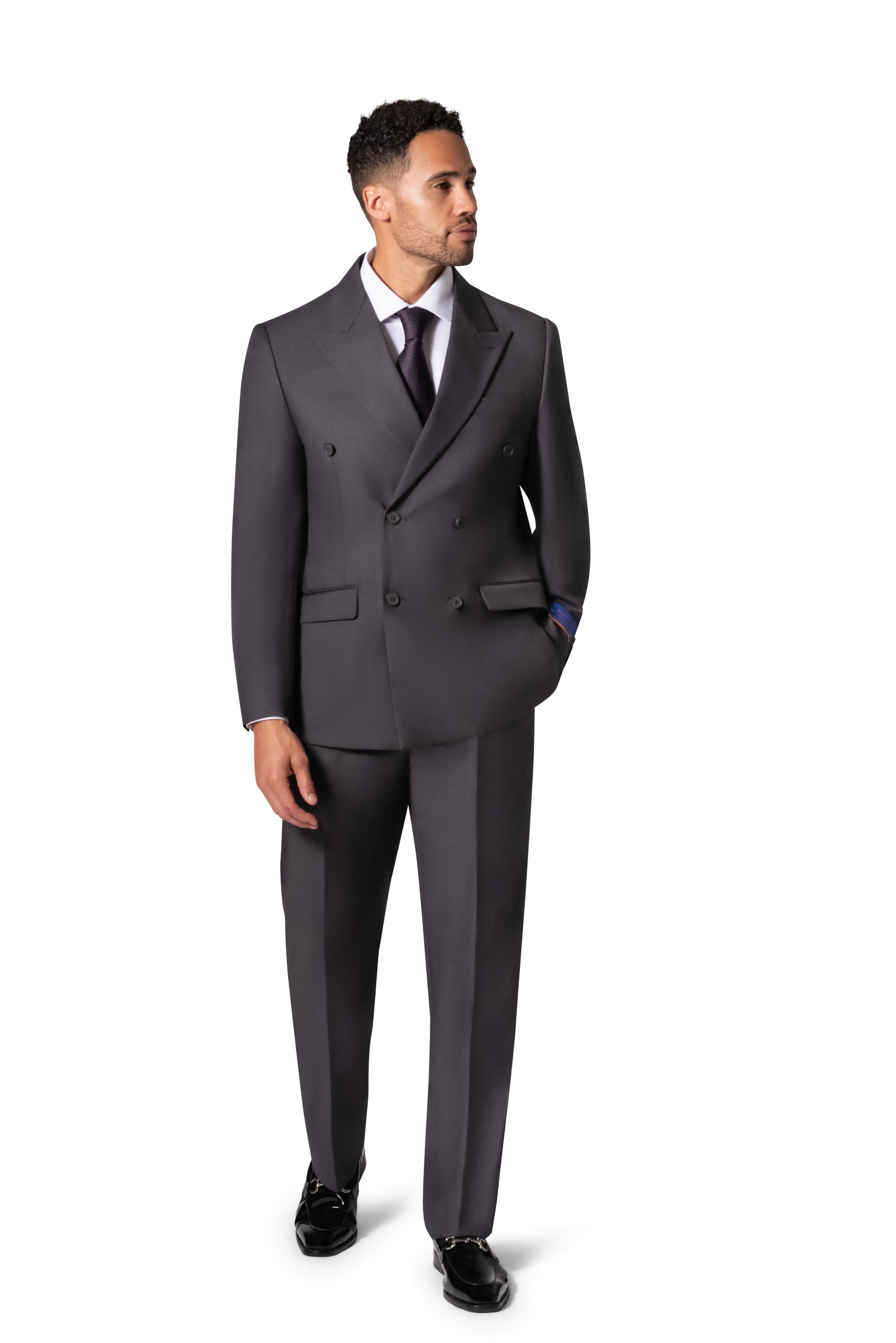 Bergamo Orange A6732 D/B Modern Fit Suit - Charcoal