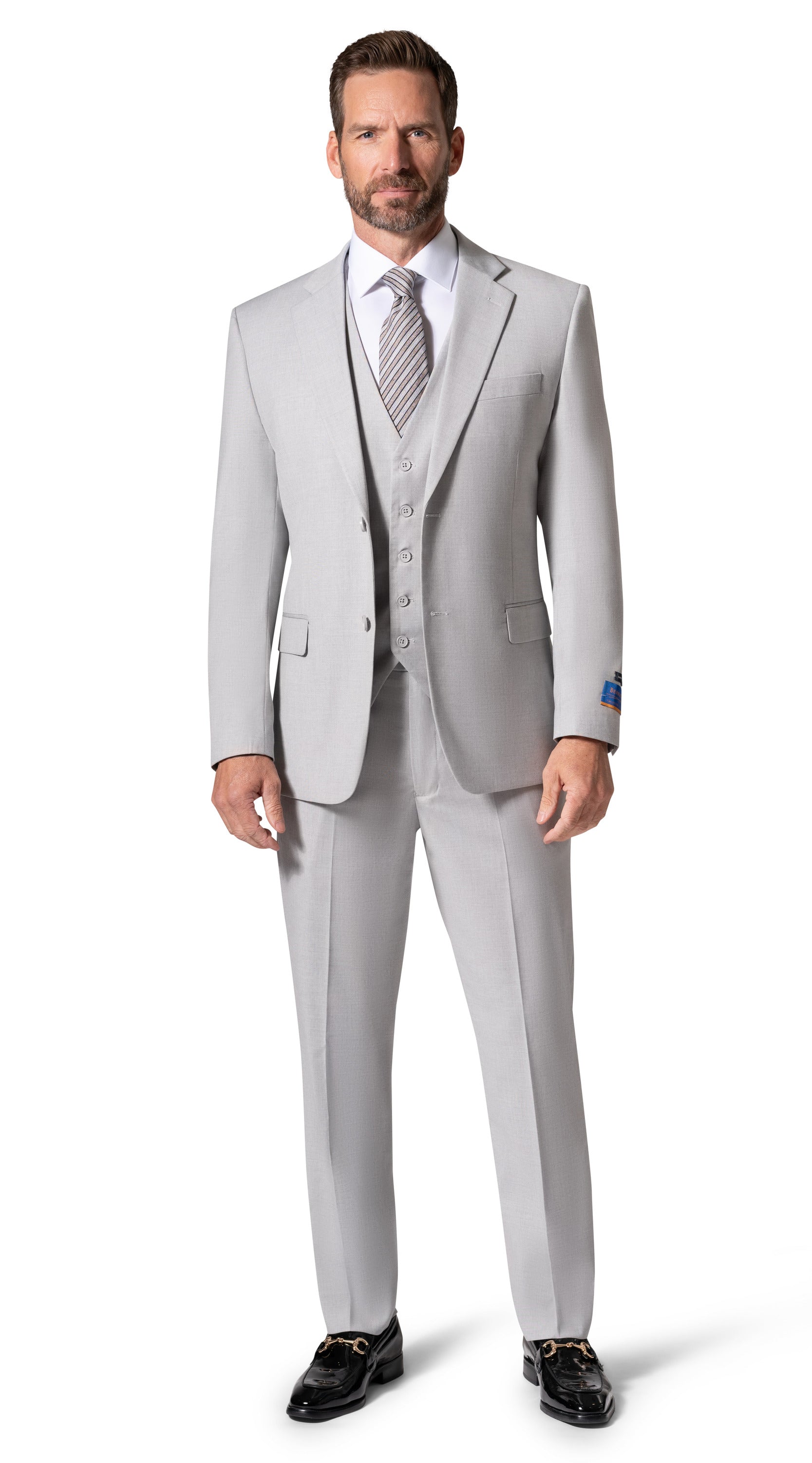 Bergamo Orange MARCO 003 Slim Fit Suit - Grey