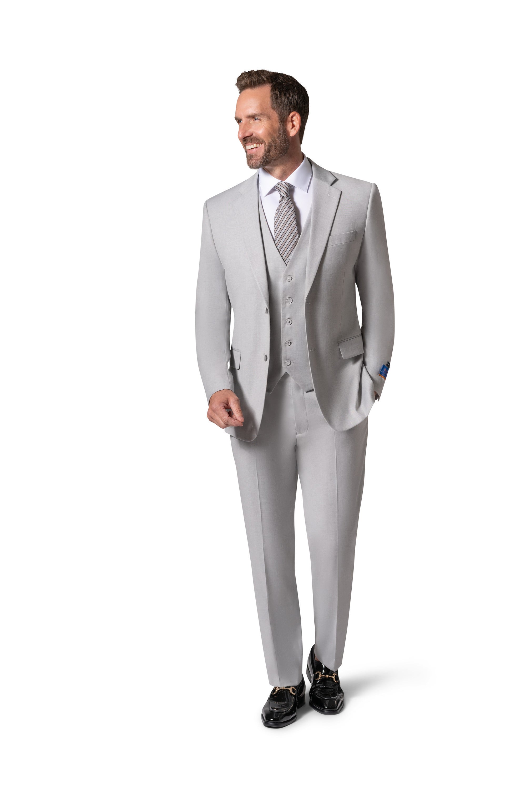 Bergamo Orange MARCO 003 Slim Fit Suit - Grey