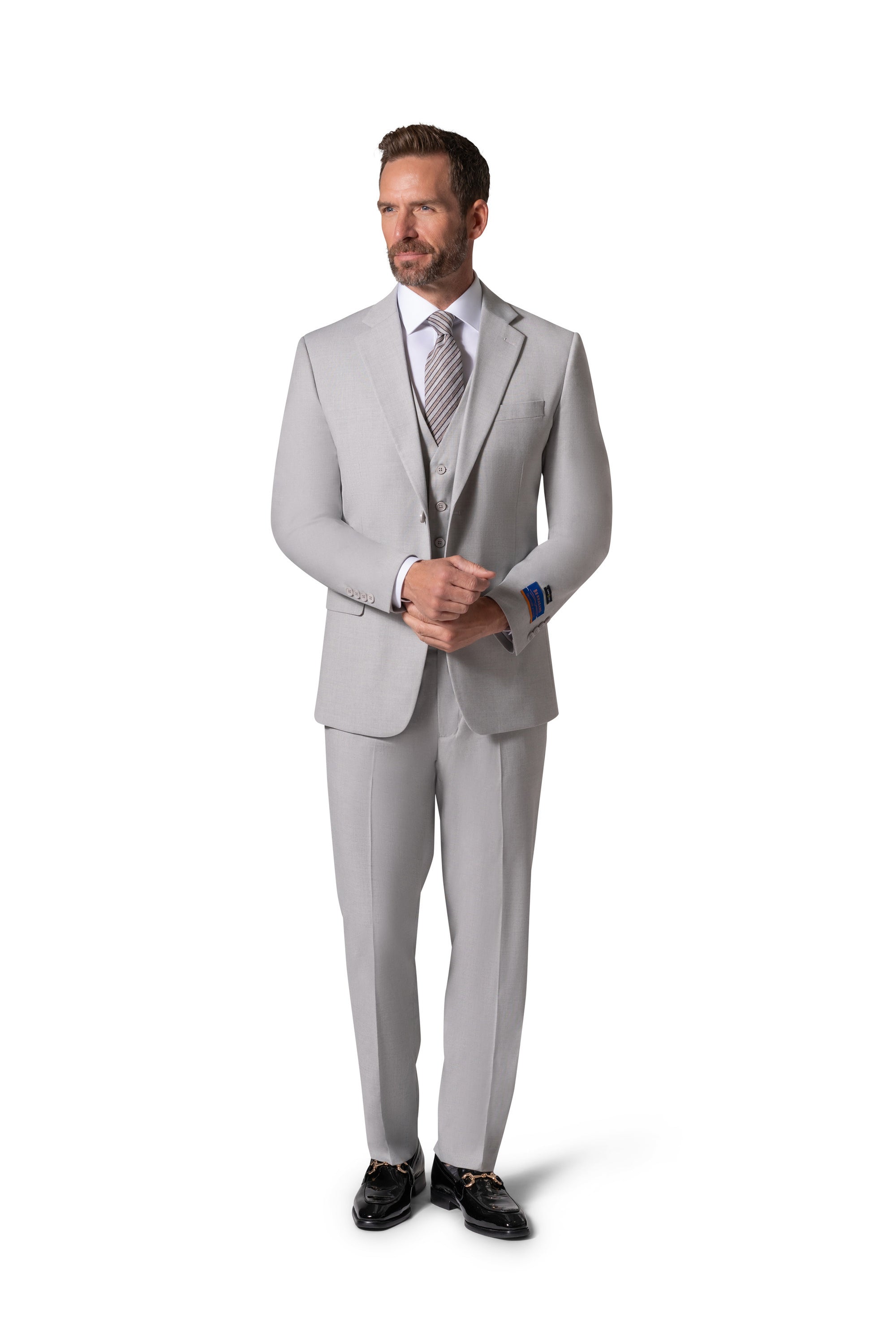 Bergamo Orange MARCO 003 Slim Fit Suit - Grey