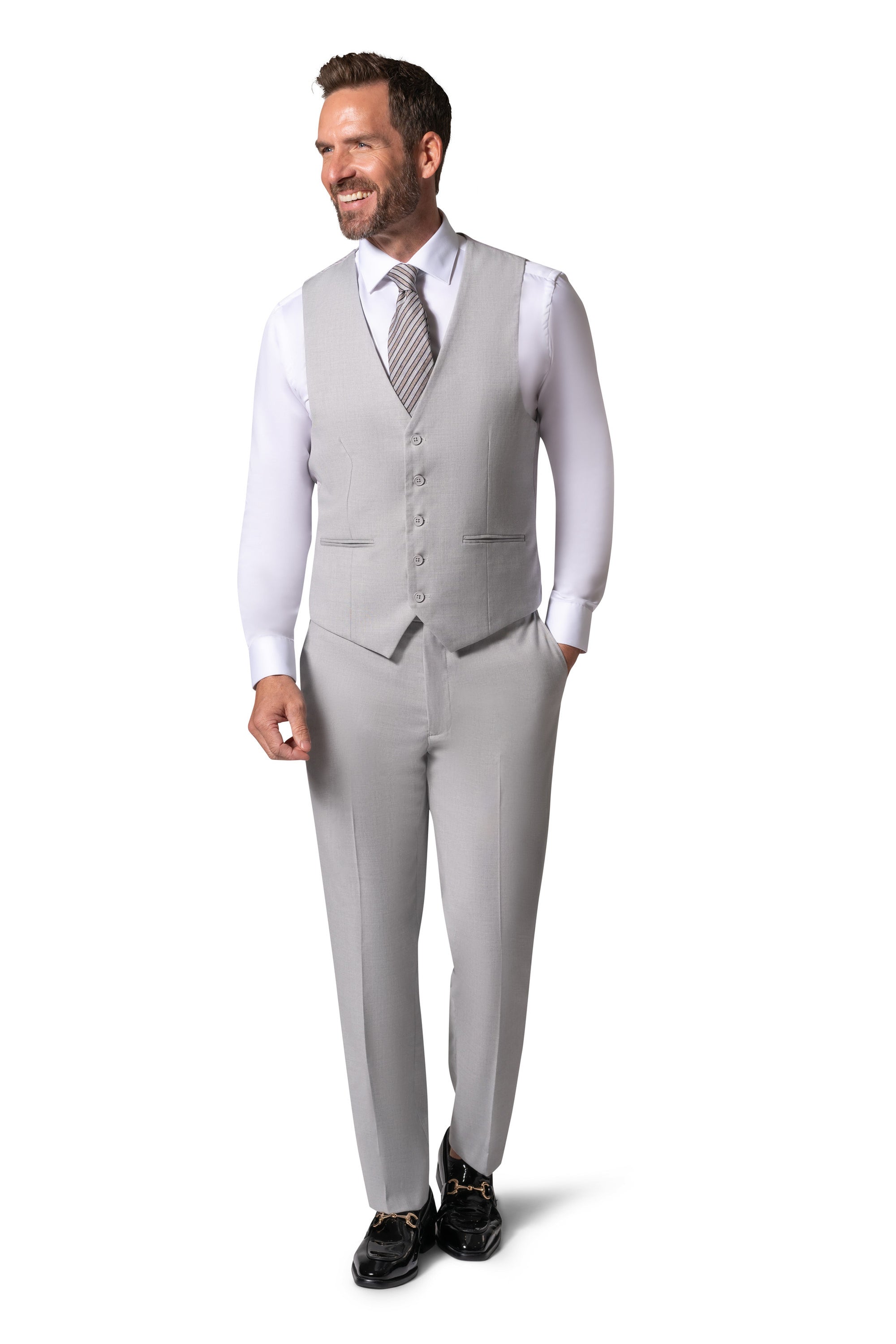 Bergamo Orange MARCO 003 Slim Fit Suit - Grey