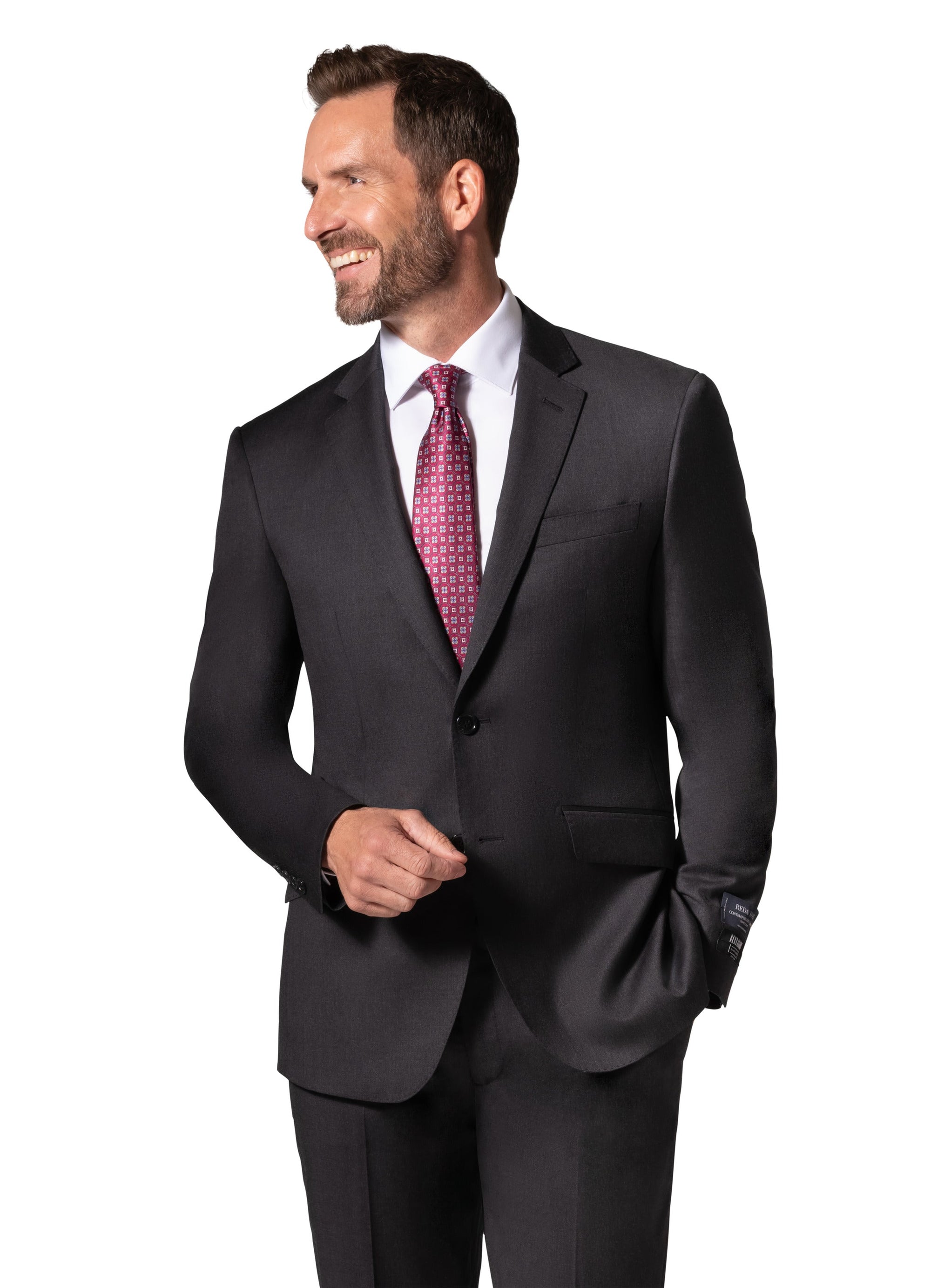 Bergamo Elegant - Reda | Slim Fit 2-Piece Solid Suit - Charcoal