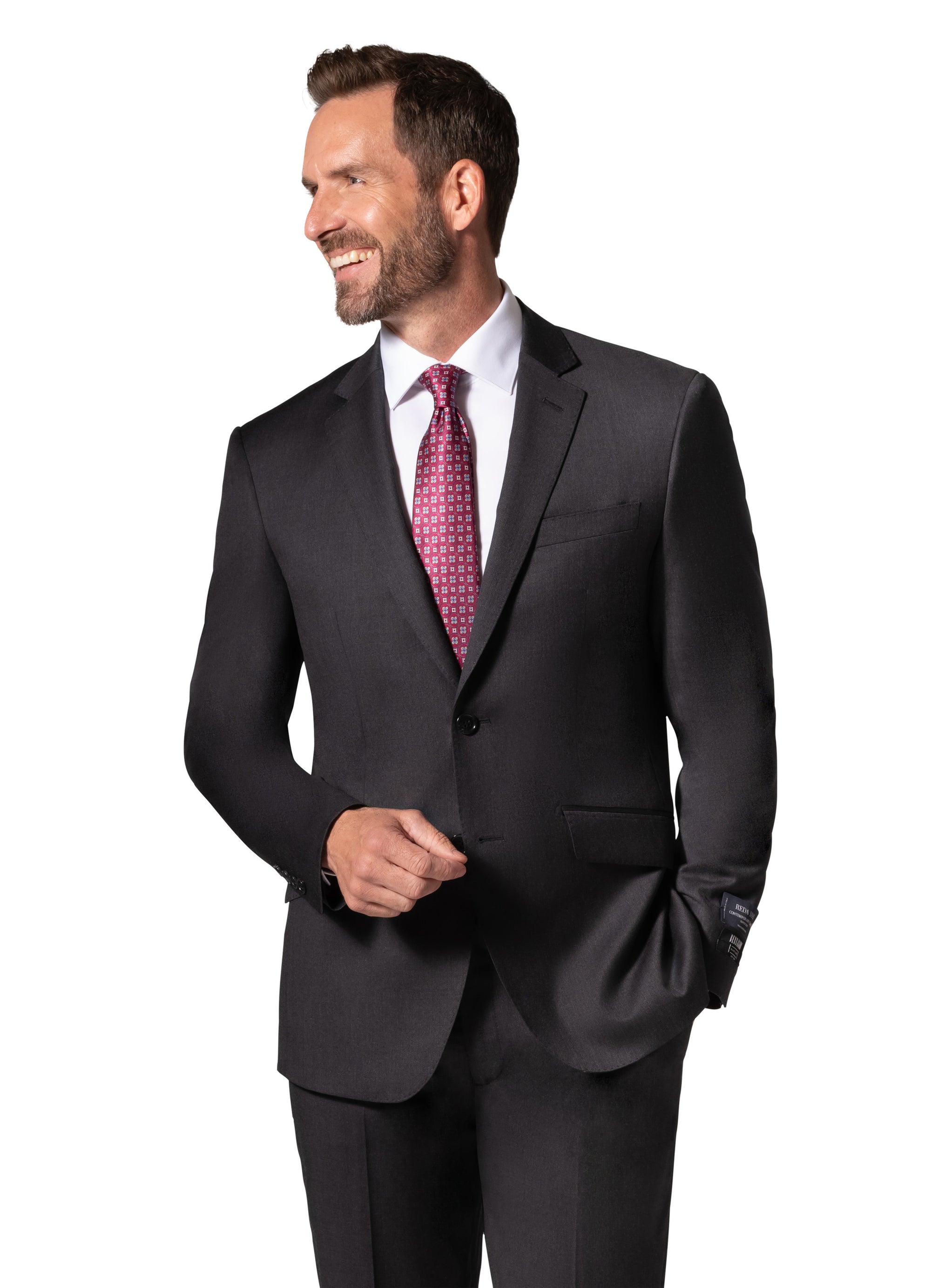 Bergamo Elegant - Reda | Modern Fit 2-Piece Solid Suit - Charcoal