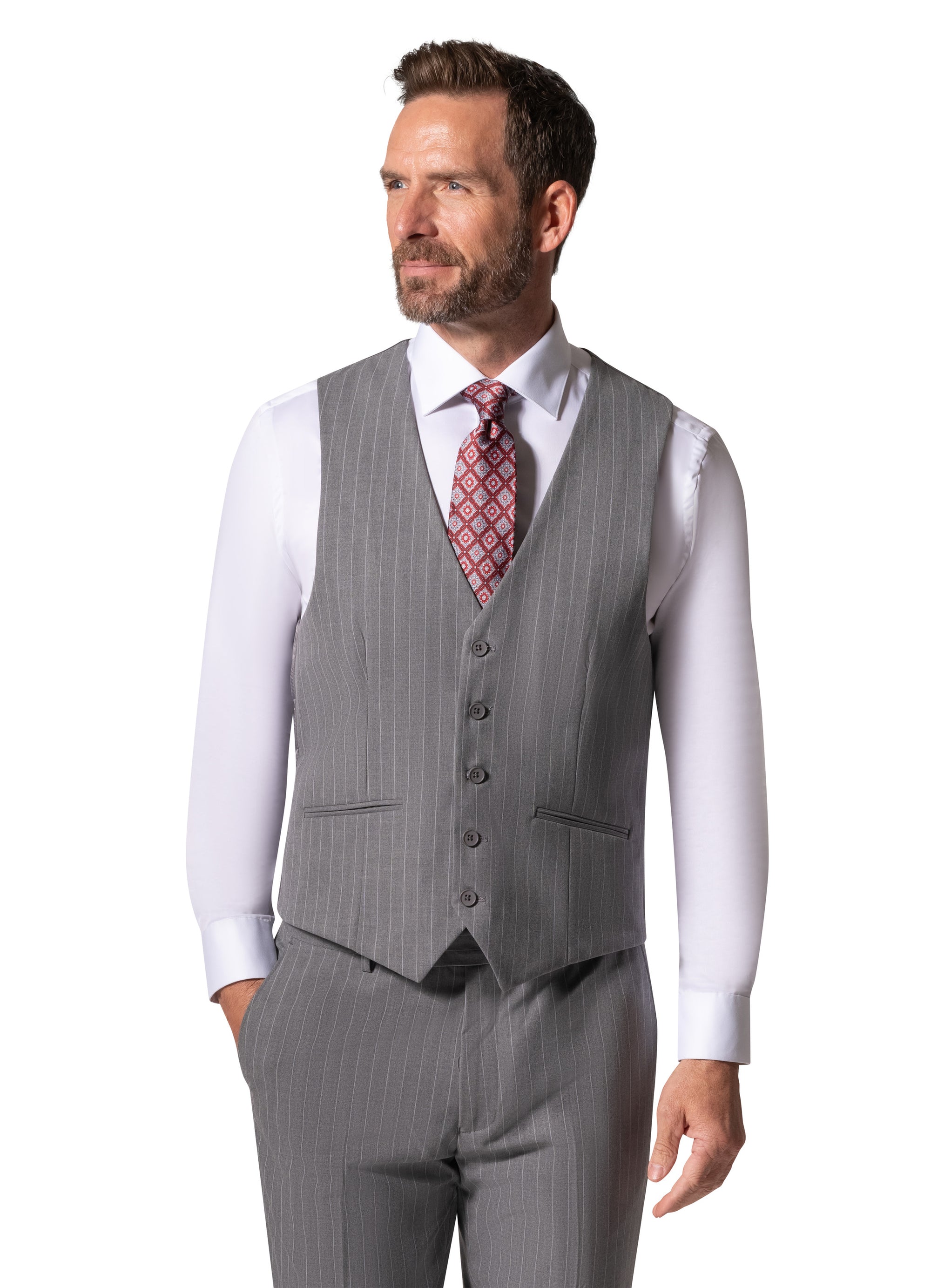 Bergamo Orange BP04K-E32 3PC Slim Suit - Grey