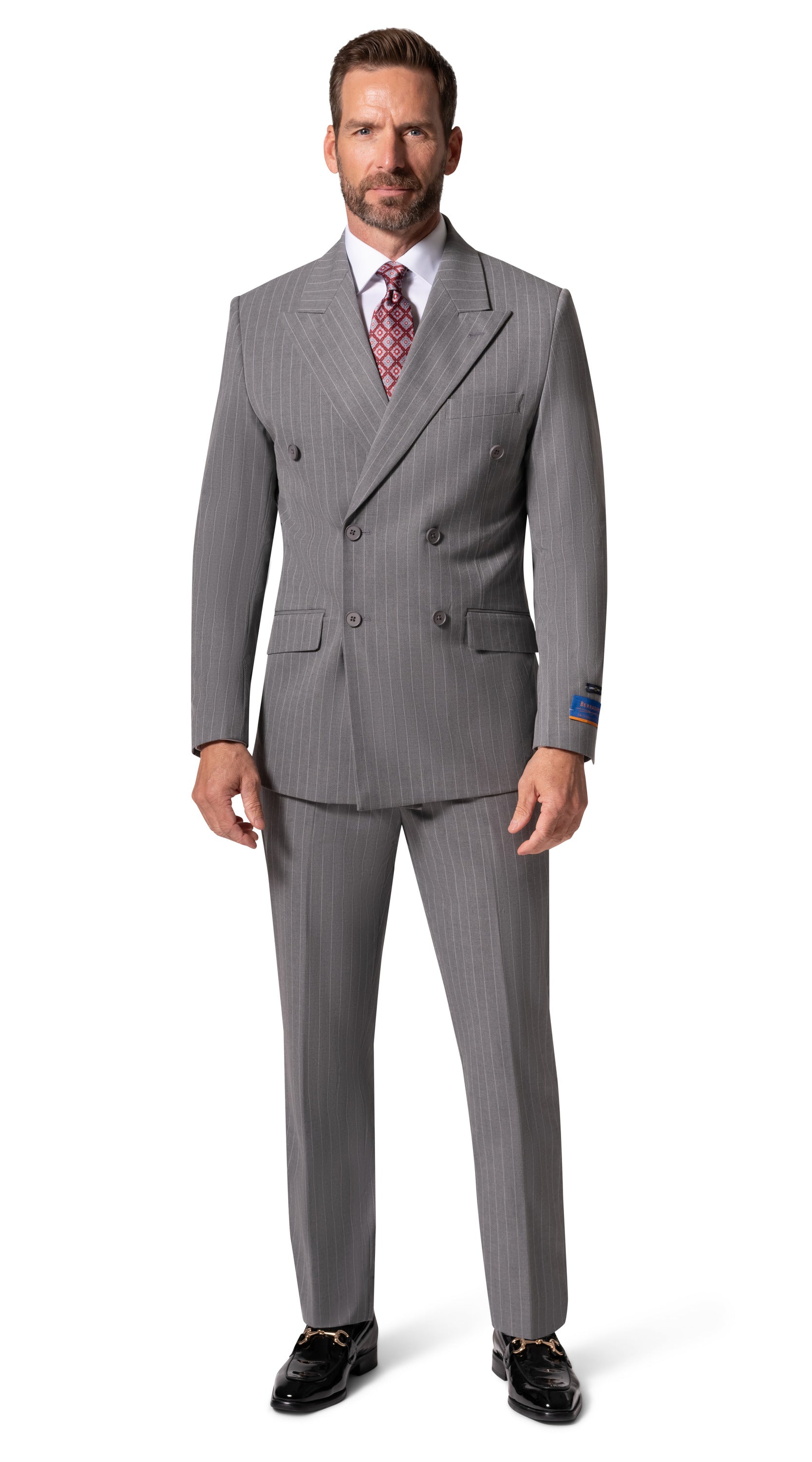 Bergamo Orange BP04K-E32 D/B Slim Suit - Grey