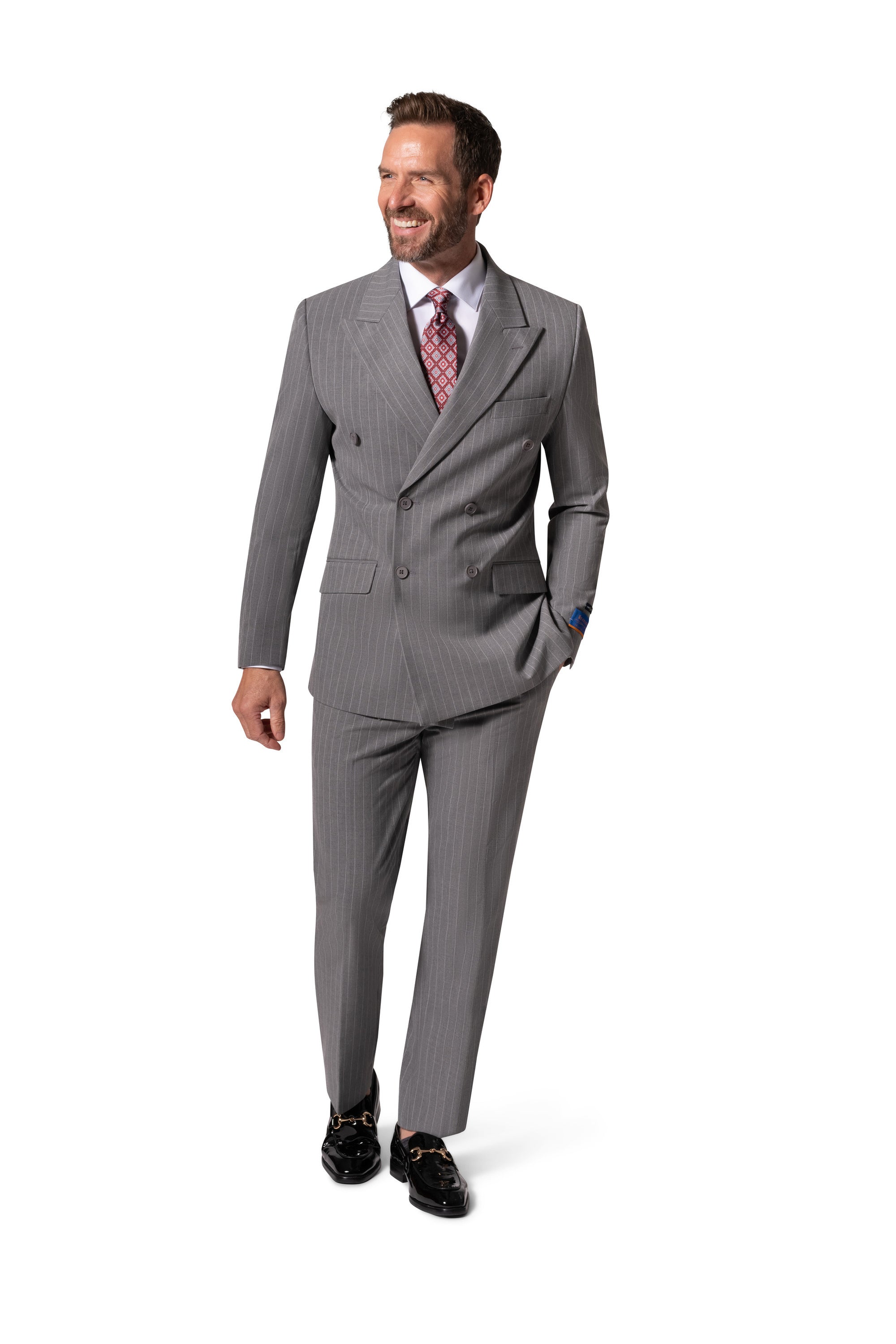 Bergamo Orange BP04K-E32 D/B Slim Suit - Grey