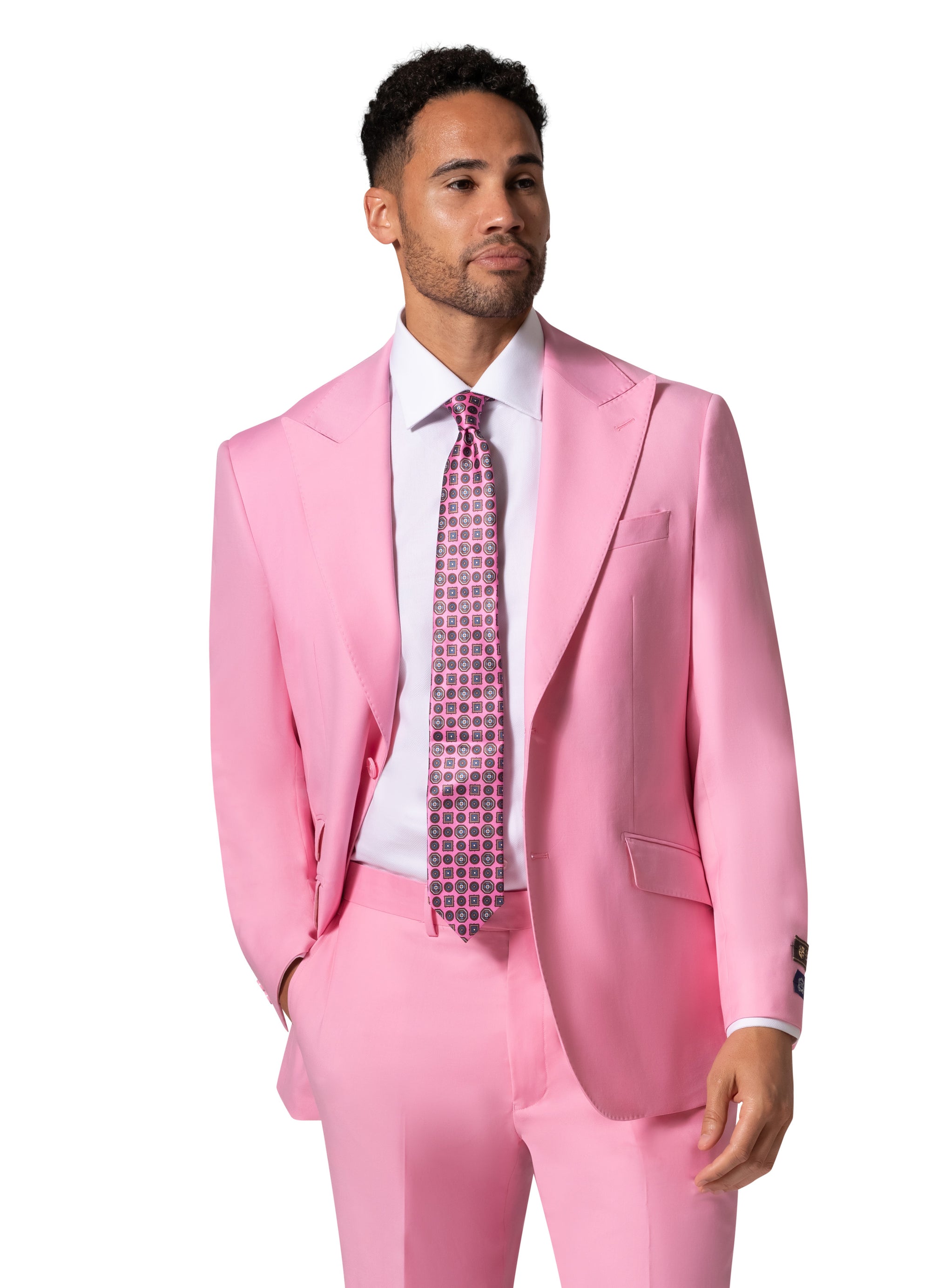Bergamo Elegant - 10174.001 Wool Suit Modern Peak - Pink