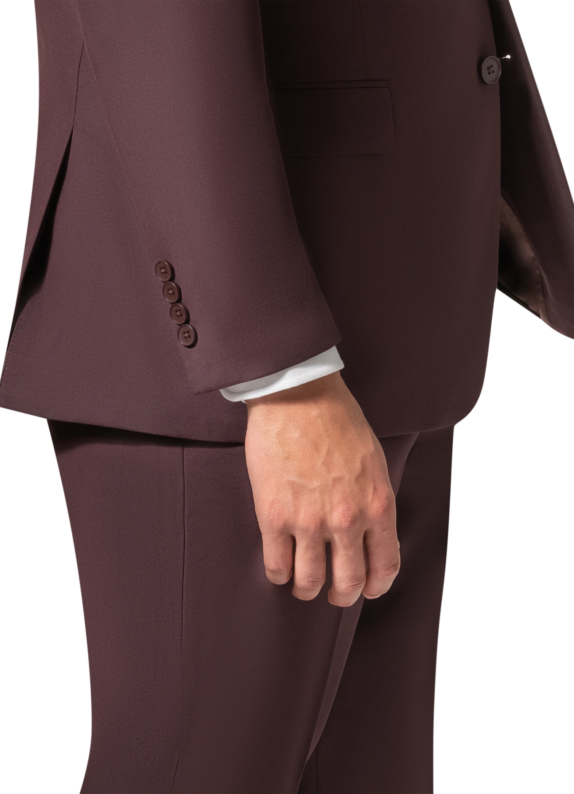 Bergamo Orange MARCO UNI 3PC modern Peak Suit - Burgundy