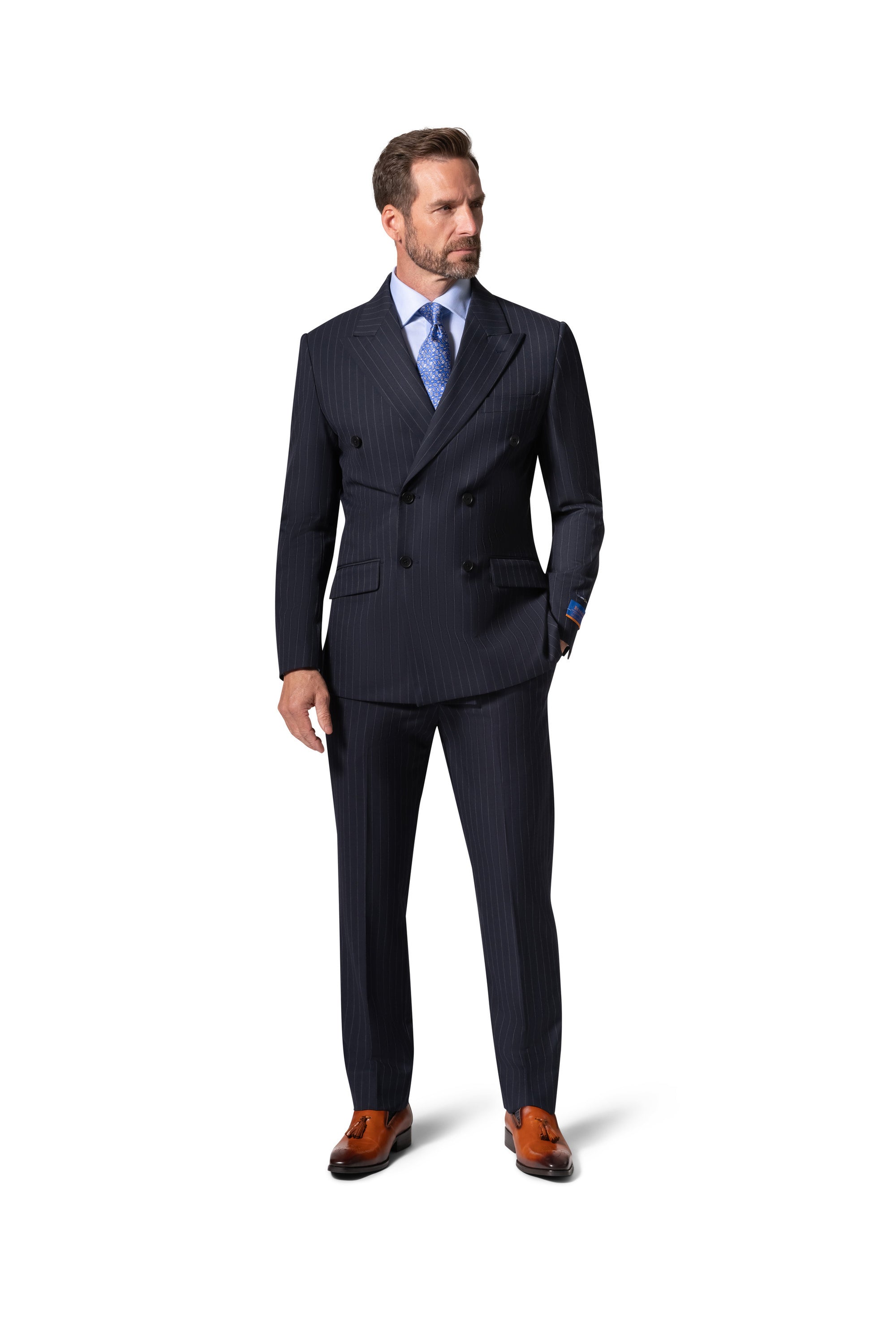 Bergamo Orange BP04K-E32 D/B Slim Suit - Navy